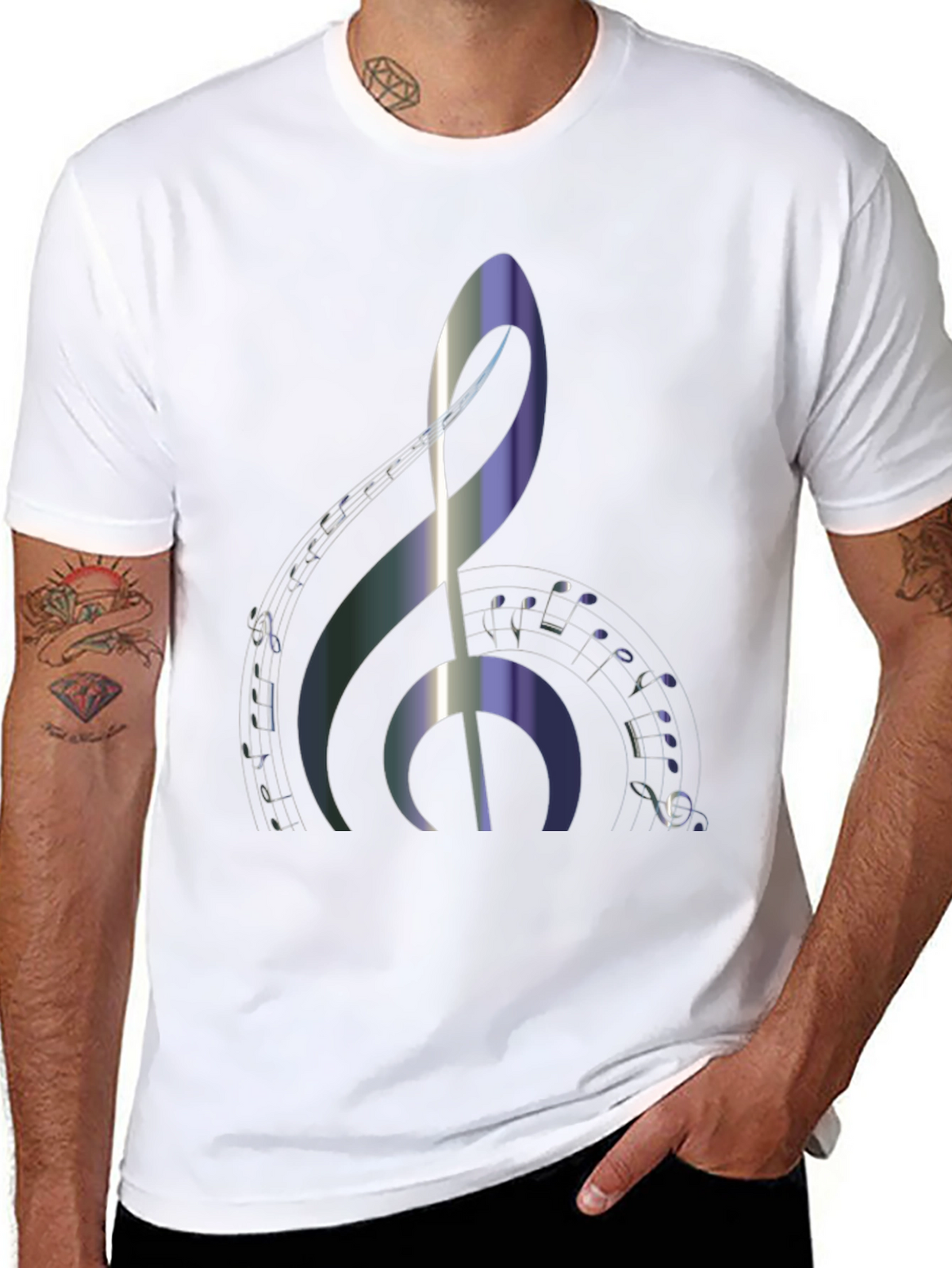 Musical Treble Clef Graphic T-Shirt