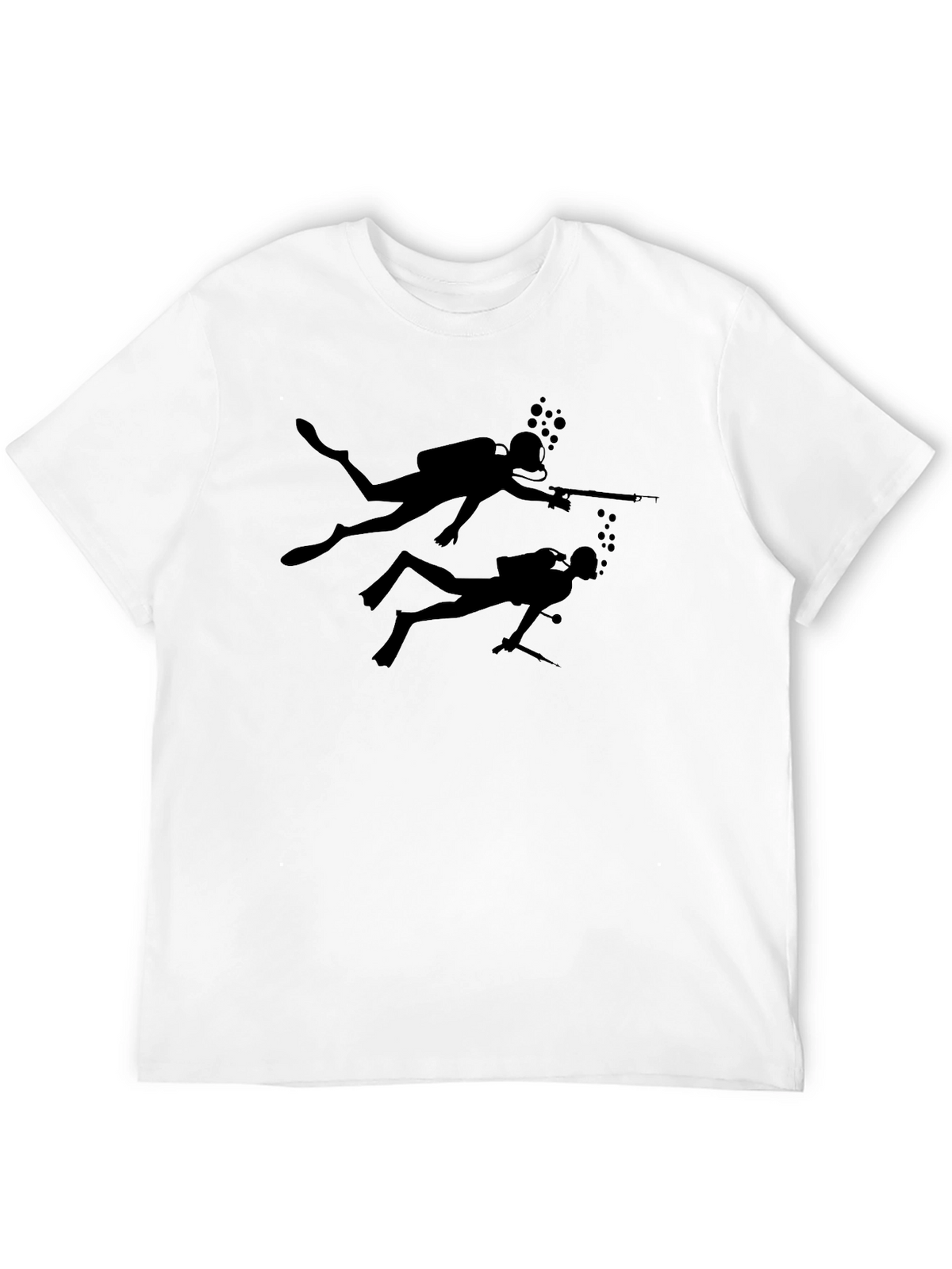 Diver Silhouette Black T-Shirt - Spearfishing Design