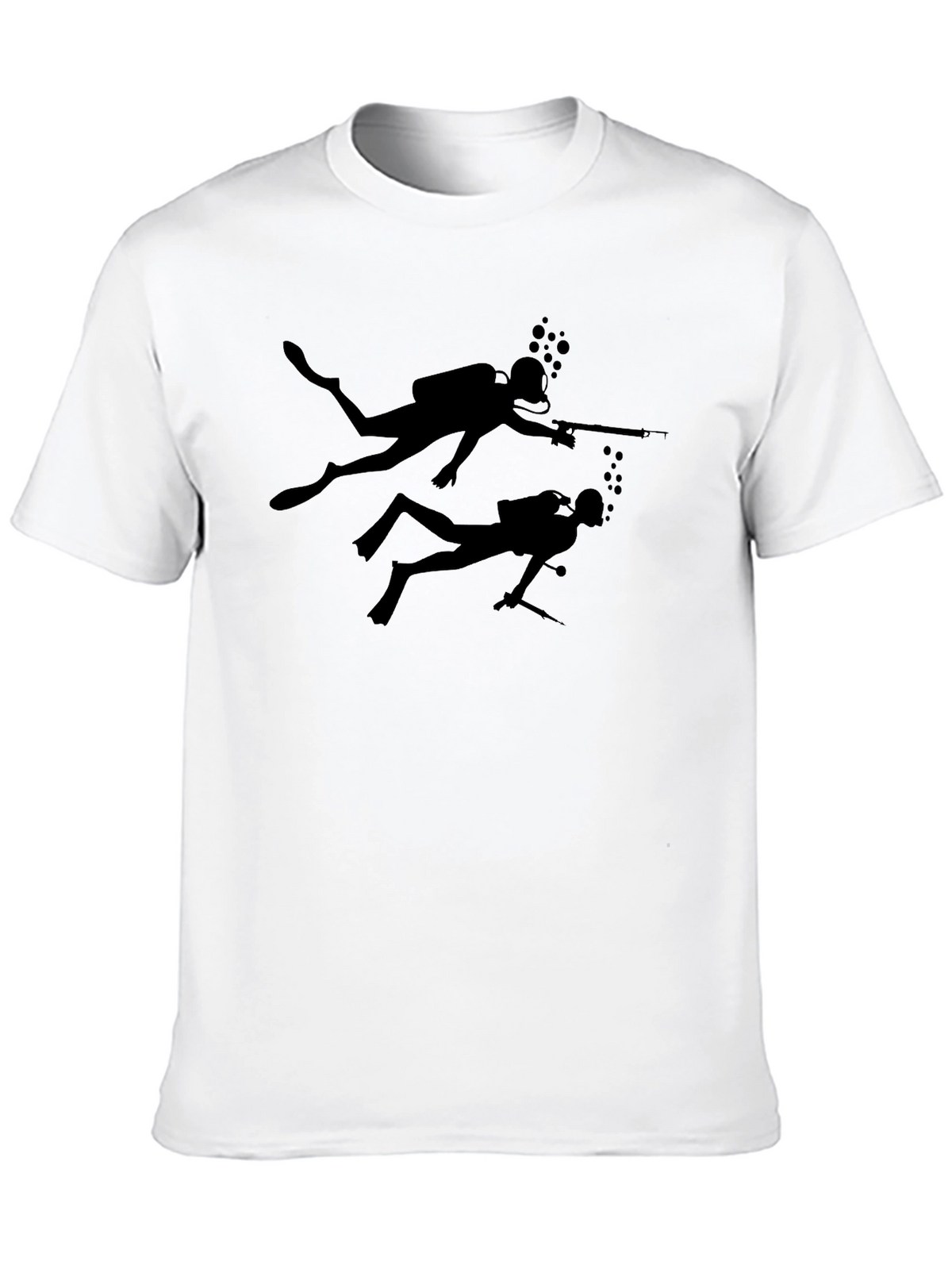 Diver Silhouette Black T-Shirt - Spearfishing Design