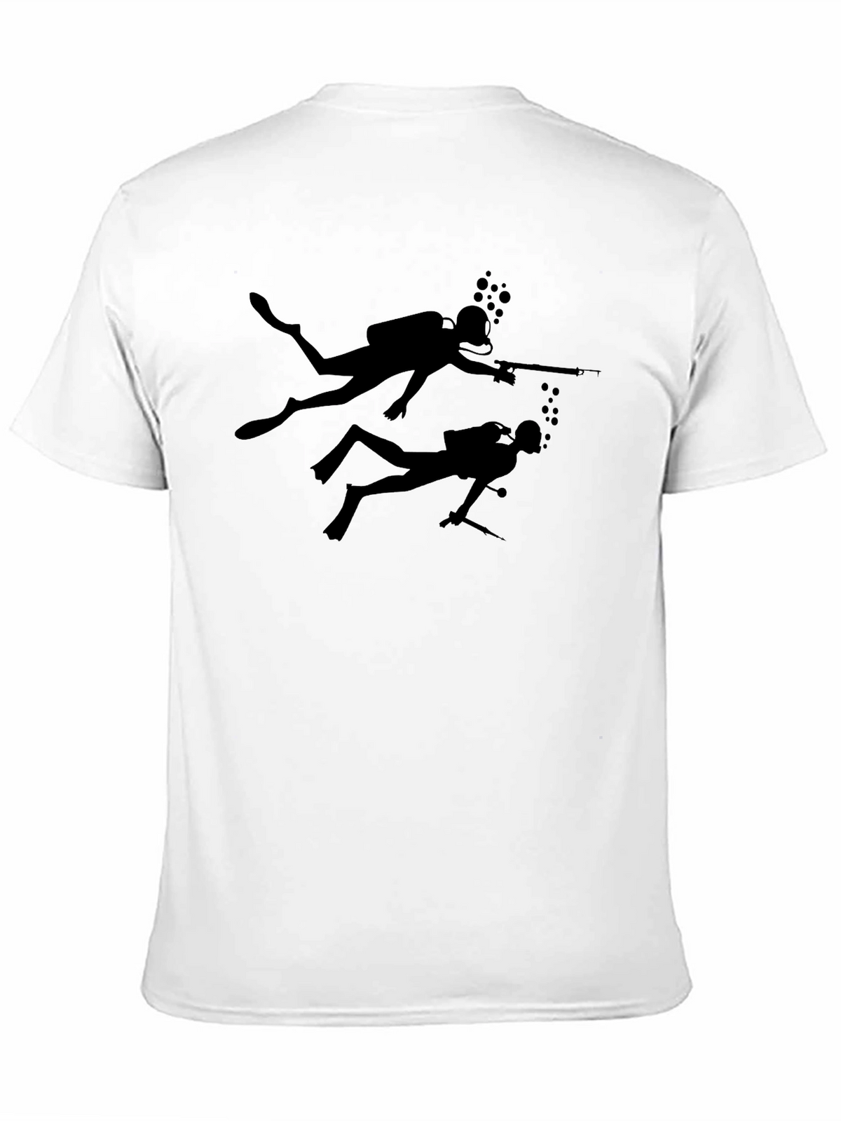 Diver Silhouette Black T-Shirt - Spearfishing Design