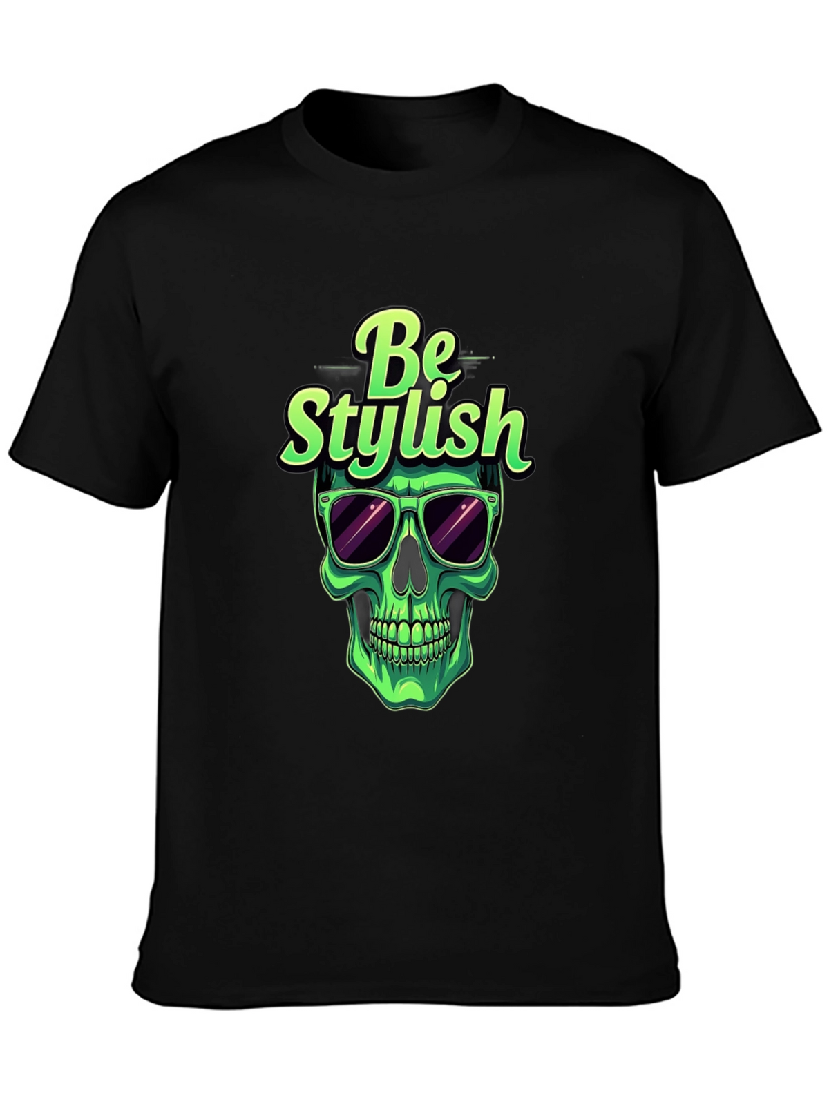 Stylish Skull Graphic Tee - Mens Black T-Shirt