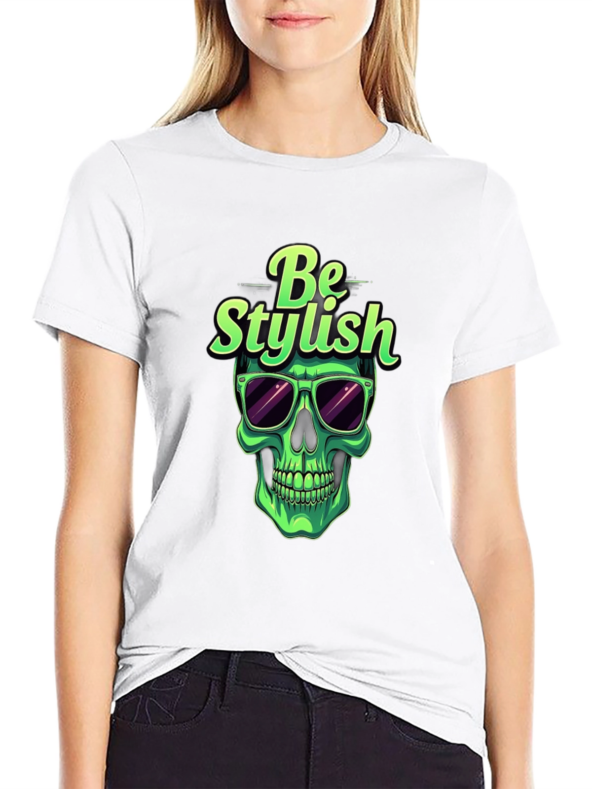 Stylish Skull Graphic Tee - Mens Black T-Shirt