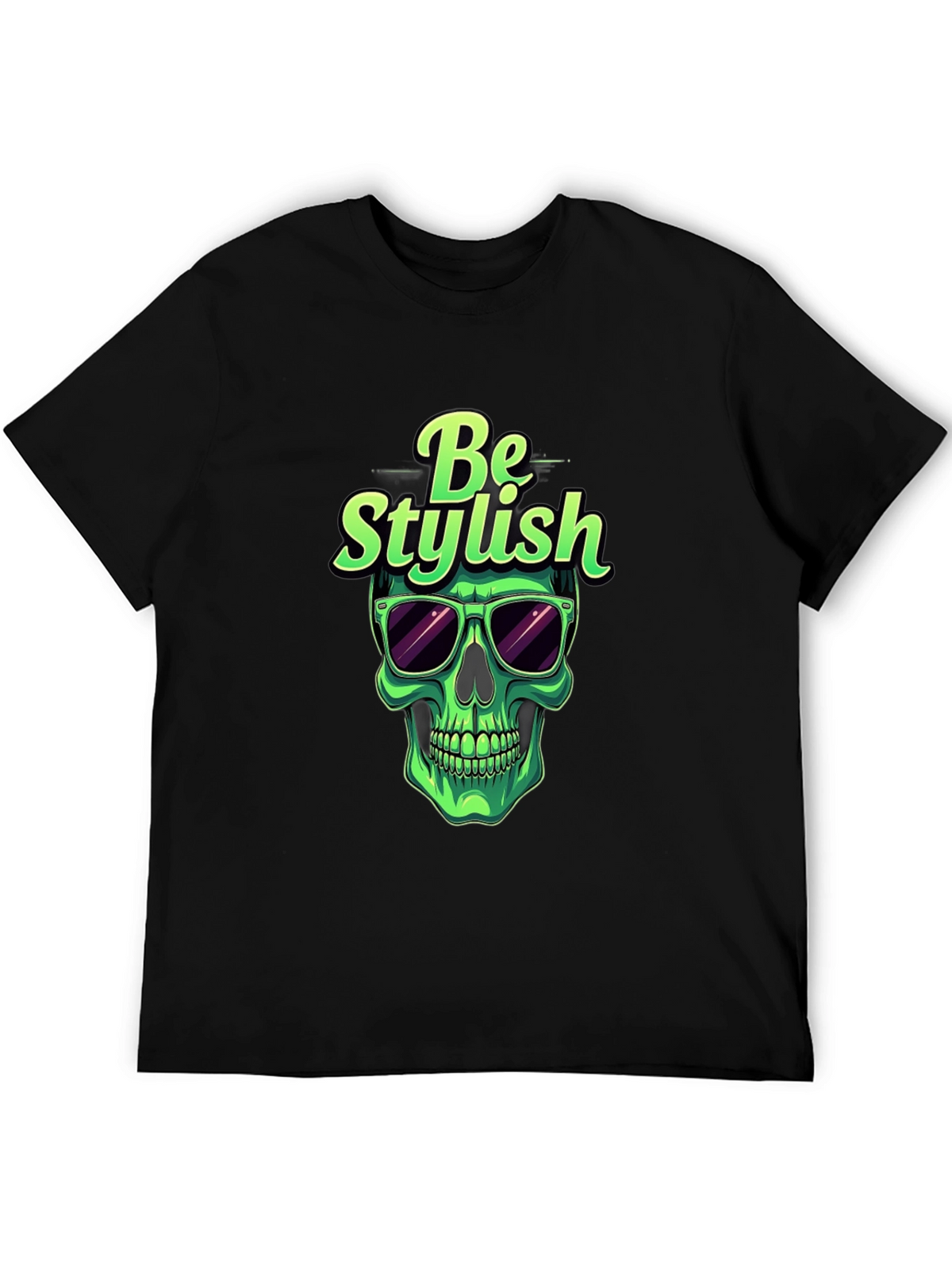 Stylish Skull Graphic Tee - Mens Black T-Shirt
