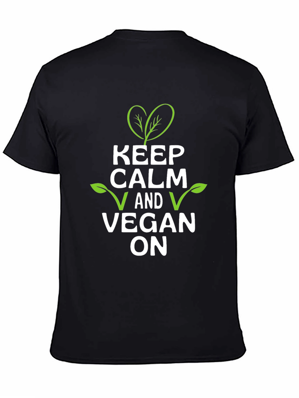 Keep Calm and Vegan On T-Shirt - Black