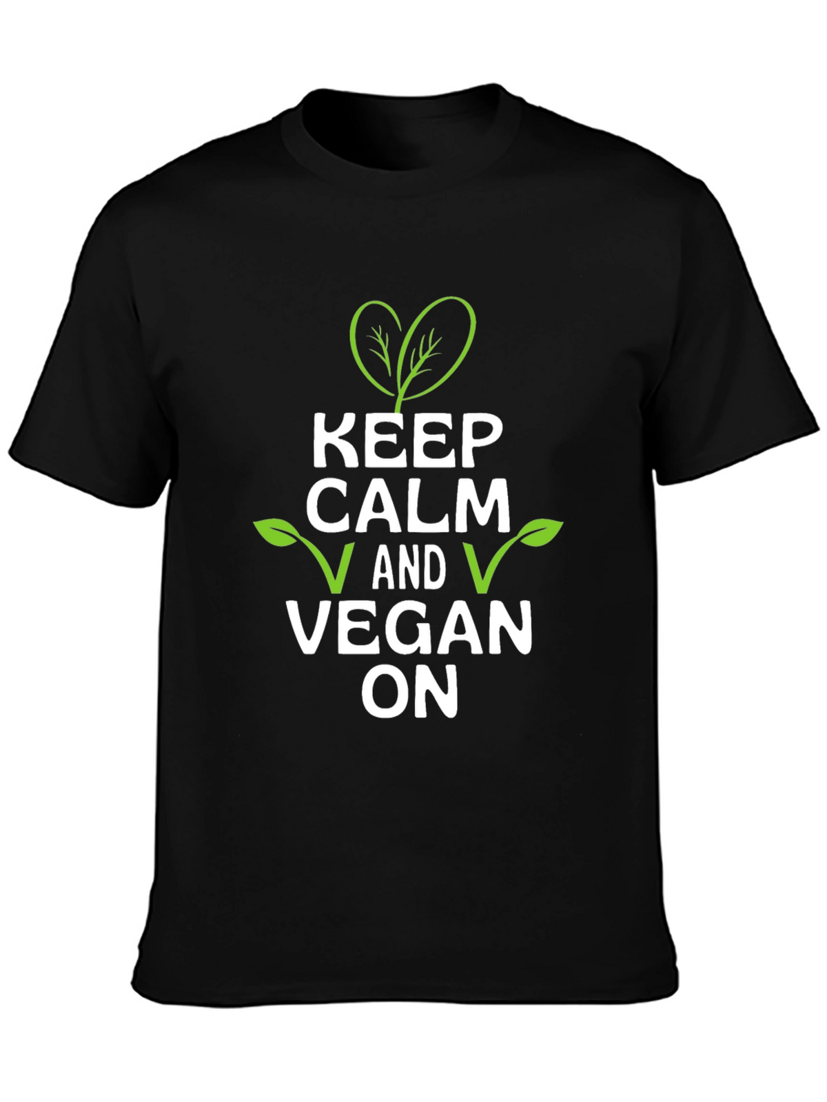 Keep Calm and Vegan On T-Shirt - Black