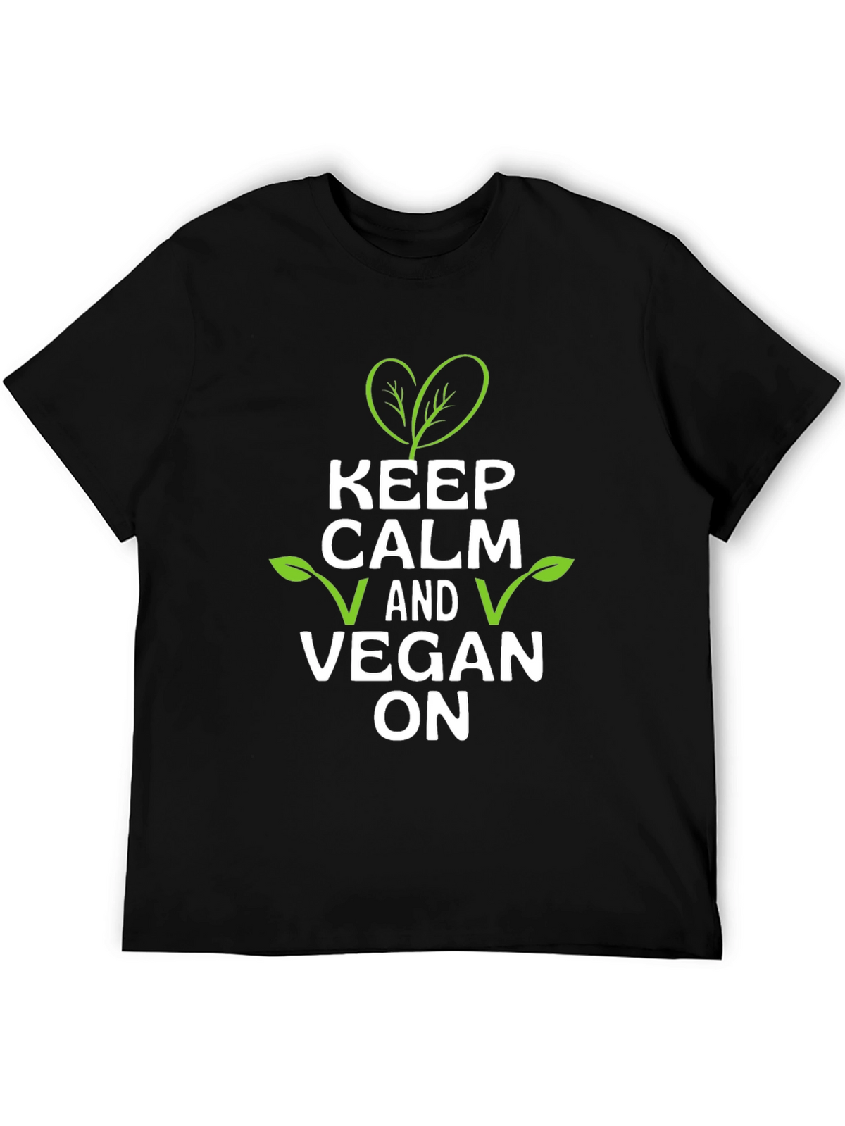 Keep Calm and Vegan On T-Shirt - Black