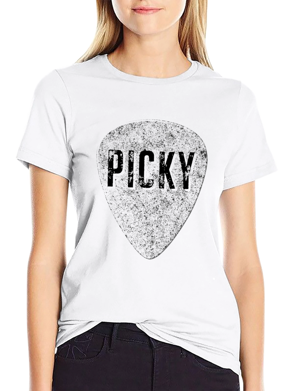 Picky Guitar Pick Graphic T-Shirt - Black