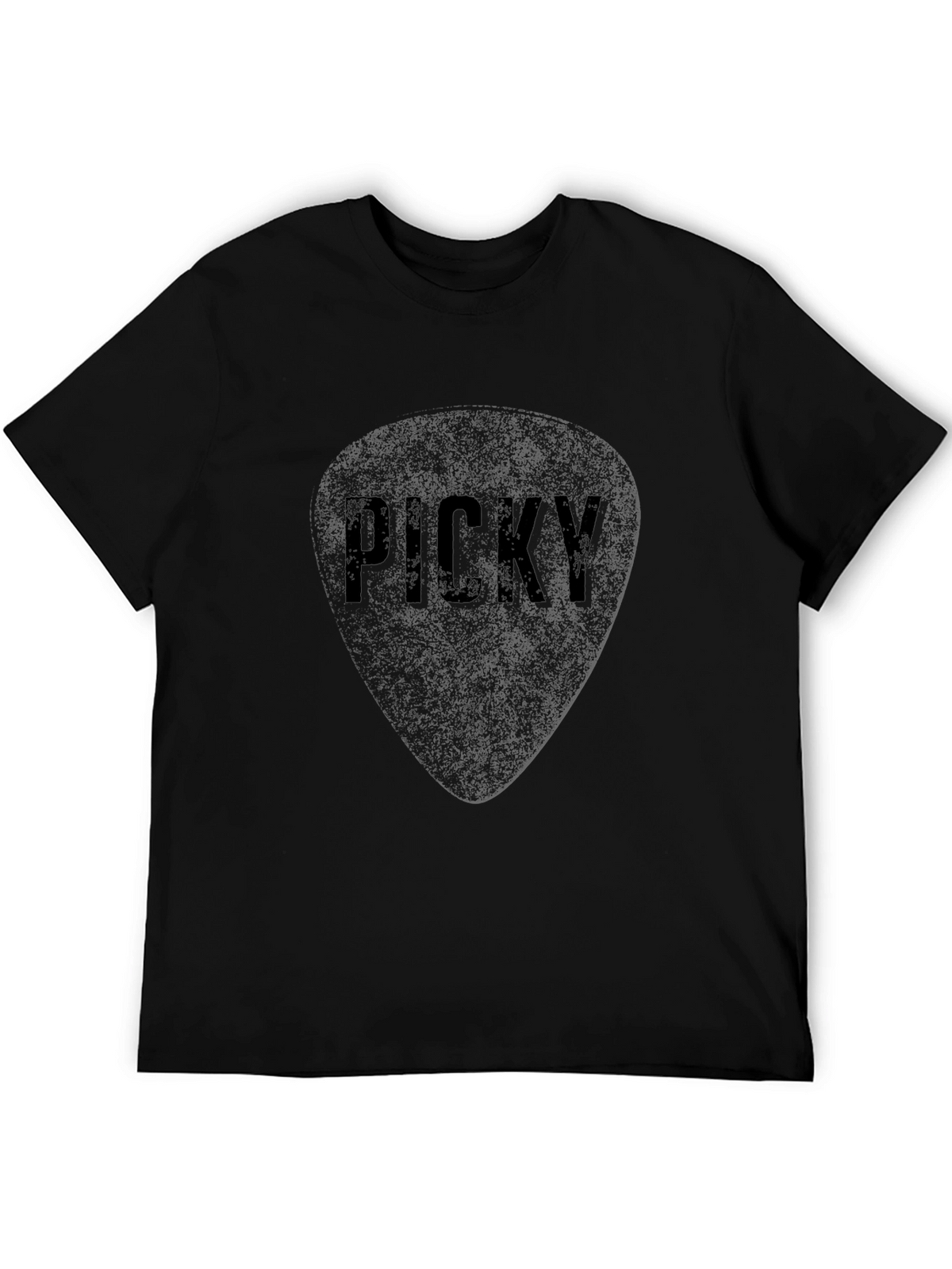 Picky Guitar Pick Graphic T-Shirt - Black