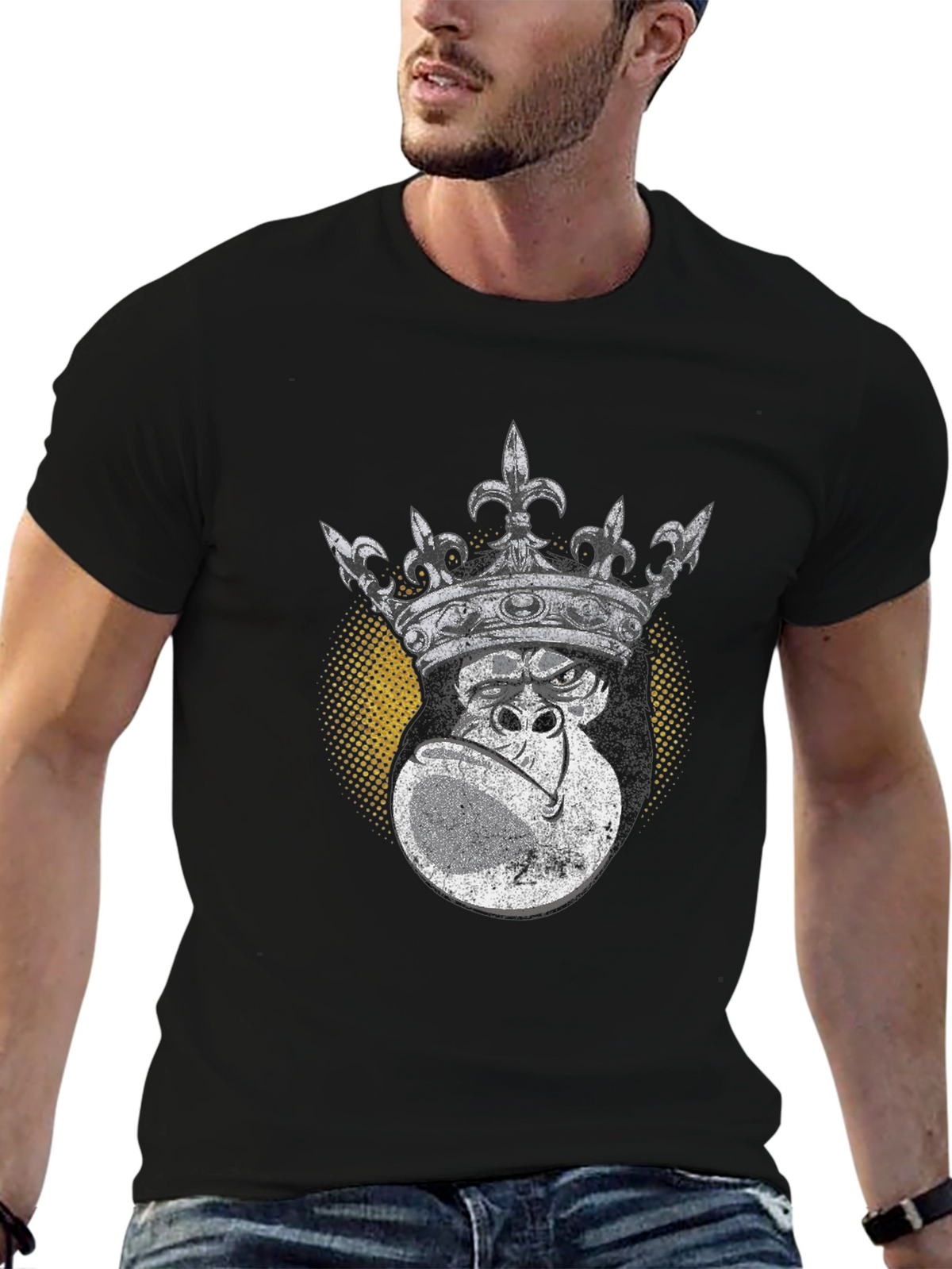 King Kong Graphic Tee - Black Cotton T-Shirt