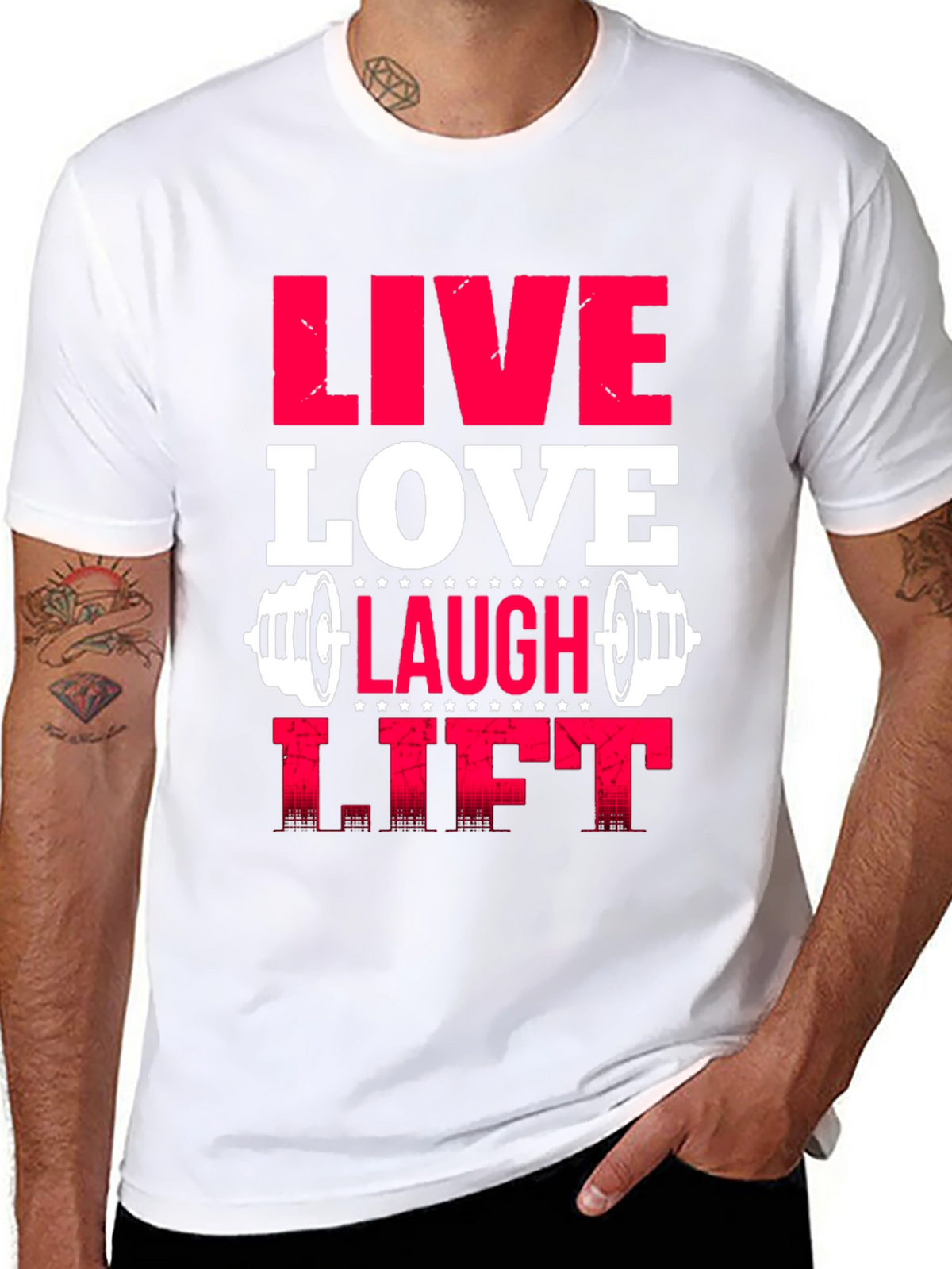 Live Love Laugh Lift Graphic Tee - Black