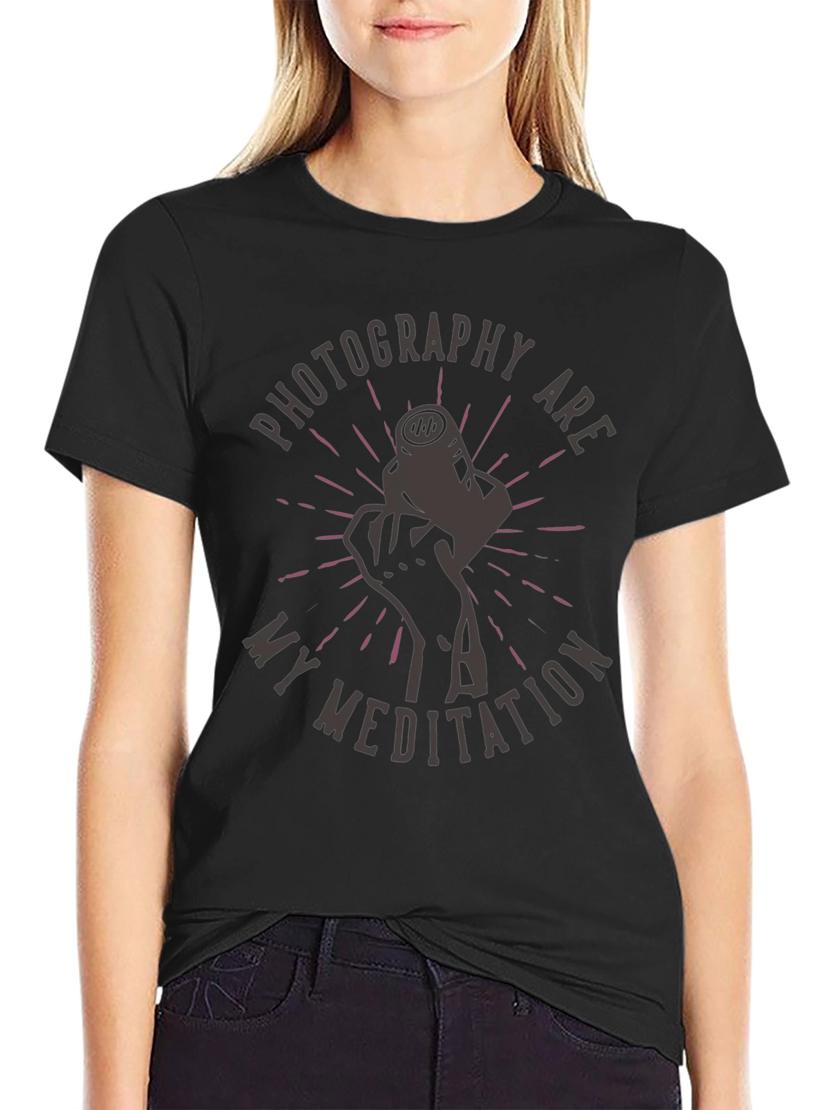 Photography Meditation Graphic Tee - Unisex Black T-Shirt