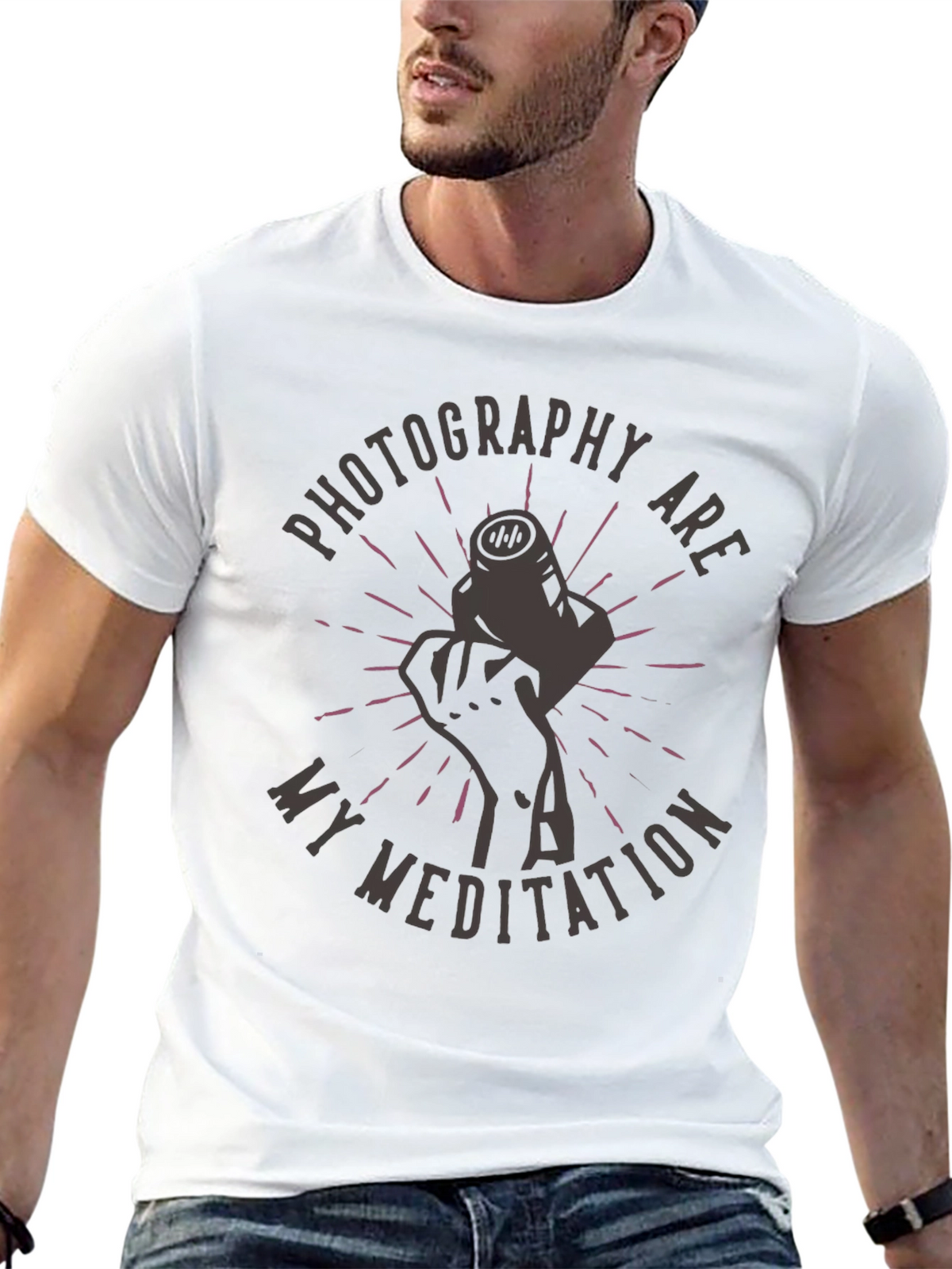 Photography Meditation Graphic Tee - Unisex Black T-Shirt