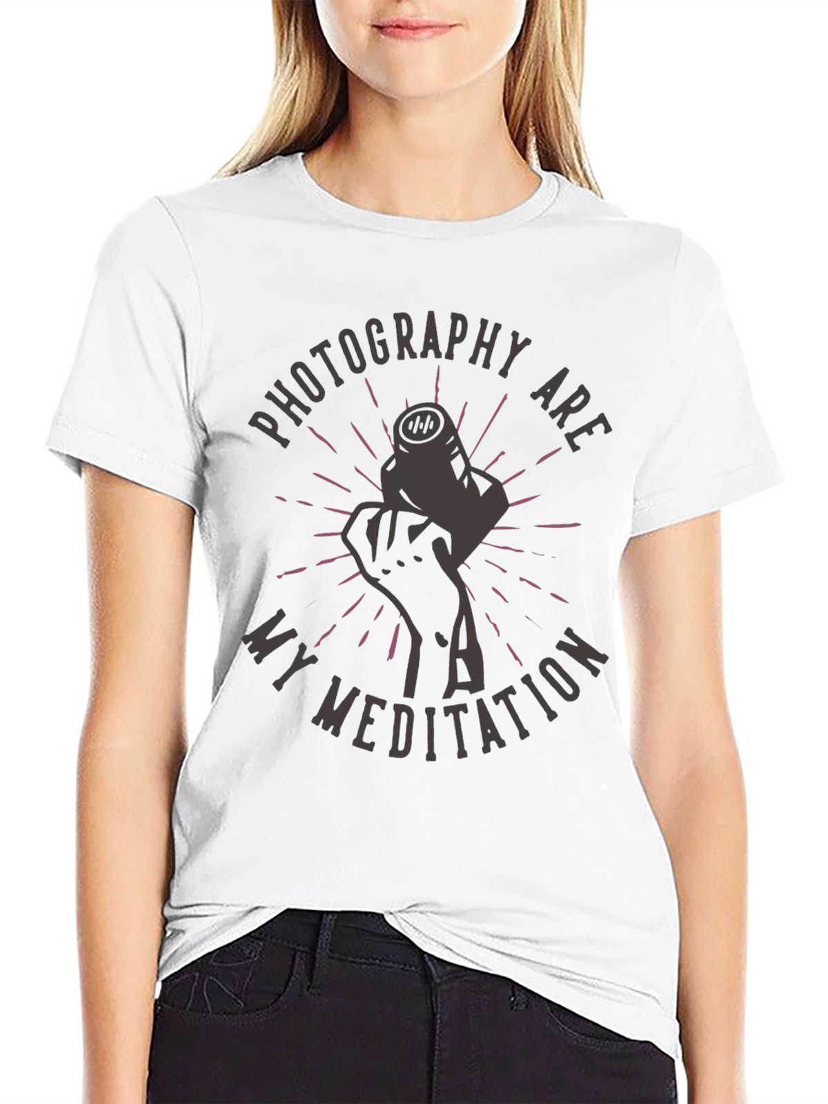 Photography Meditation Graphic Tee - Unisex Black T-Shirt