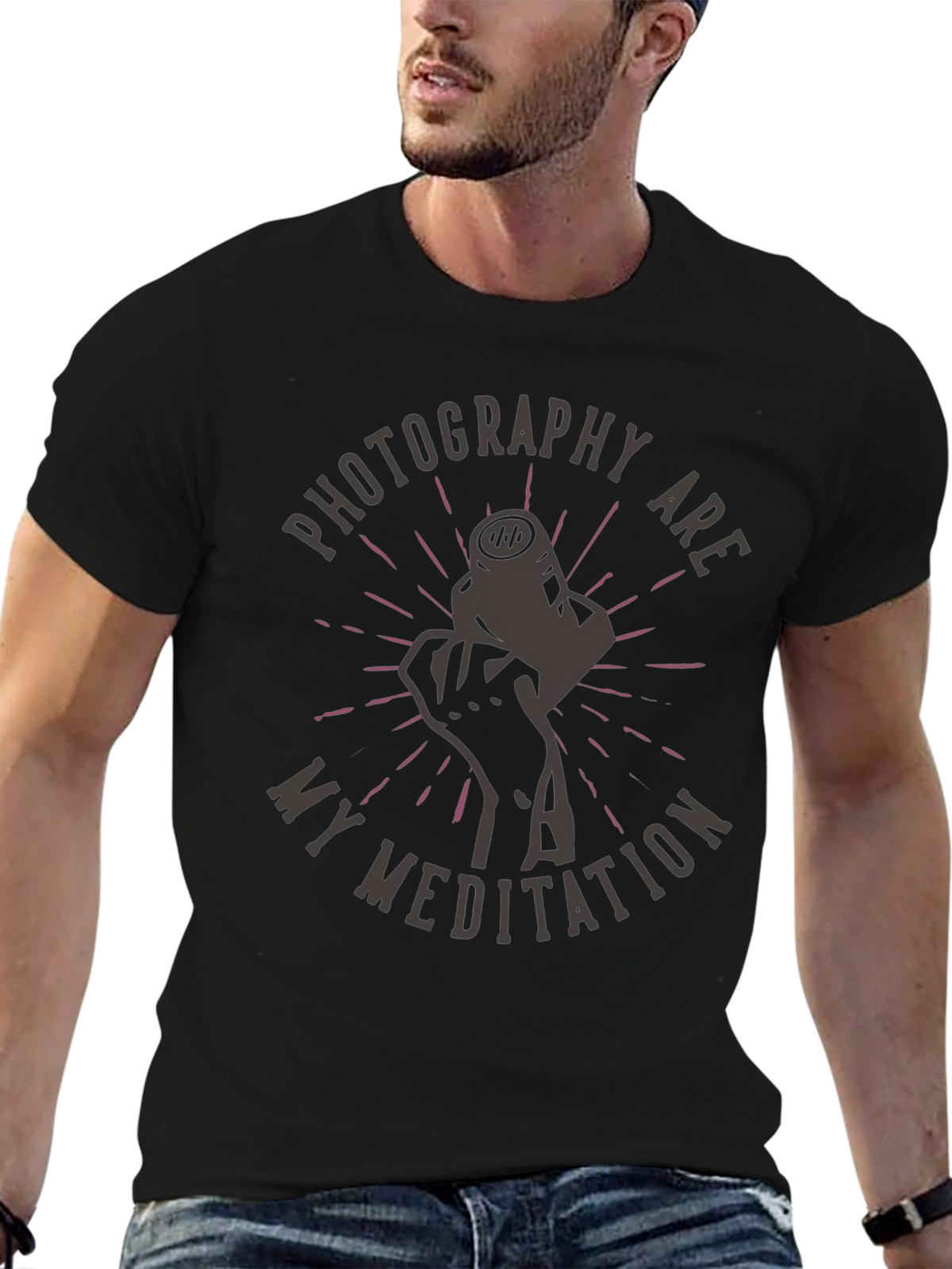 Photography Meditation Graphic Tee - Unisex Black T-Shirt