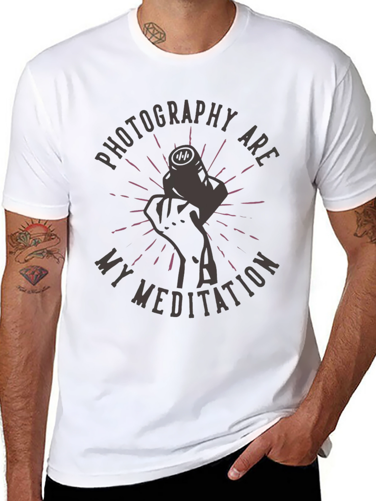 Photography Meditation Graphic Tee - Unisex Black T-Shirt