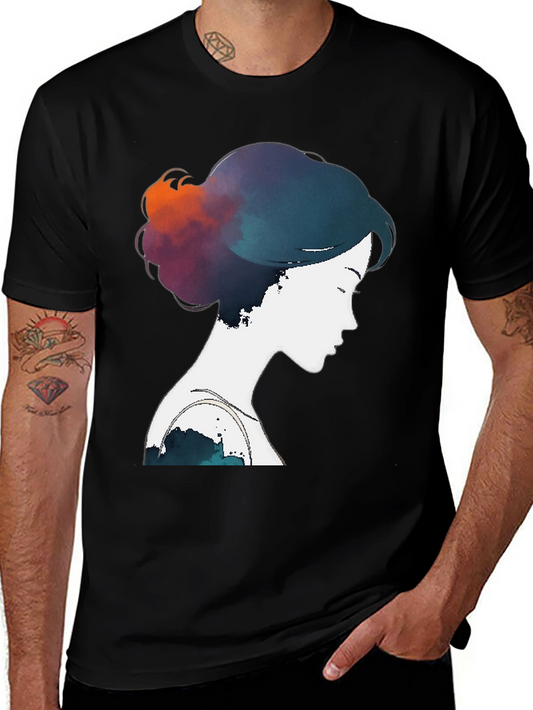 Watercolor Silhouette T-Shirt - Artistic Design