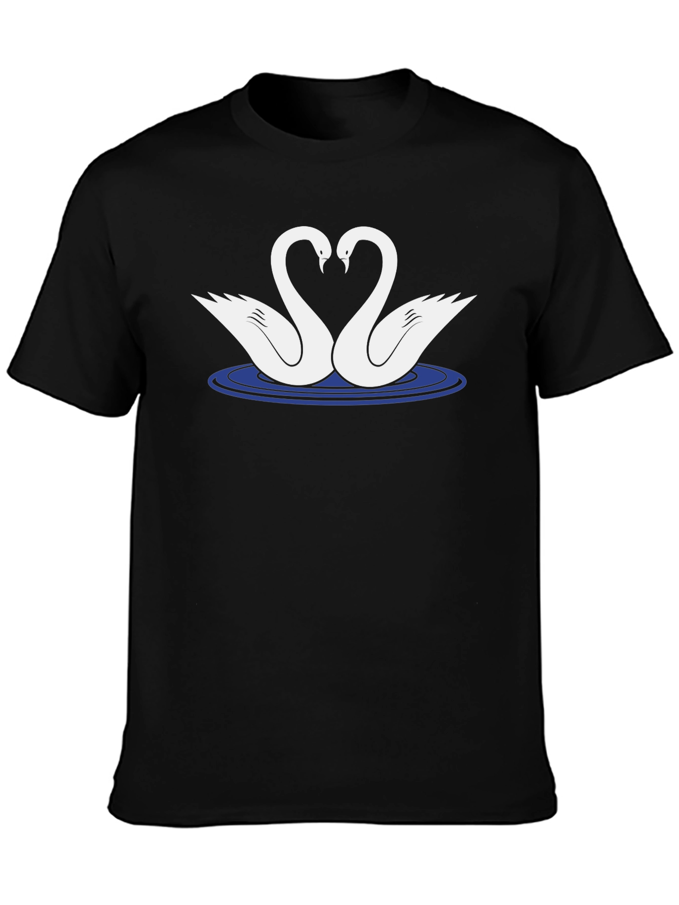 Swan Love T-Shirt - Black Graphic Tee