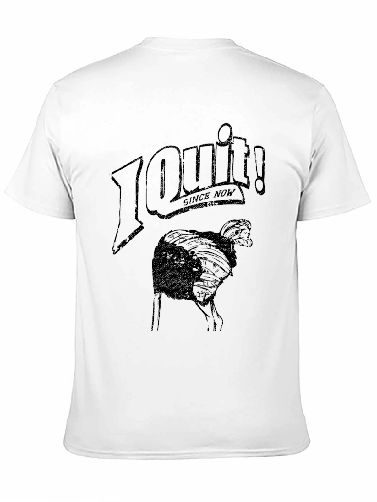 I Quit! Ostrich Graphic Black T-Shirt