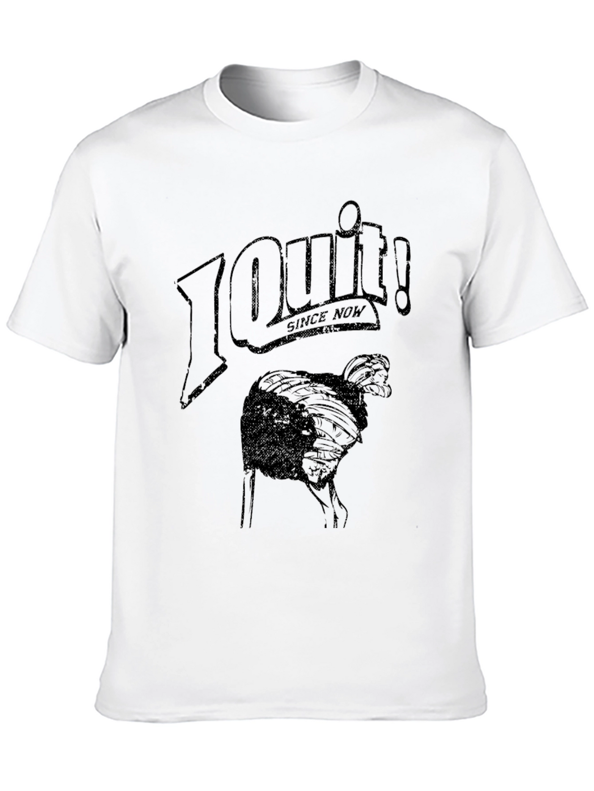 I Quit! Ostrich Graphic Black T-Shirt
