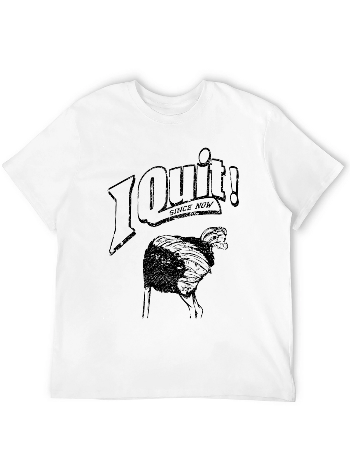 I Quit! Ostrich Graphic Black T-Shirt