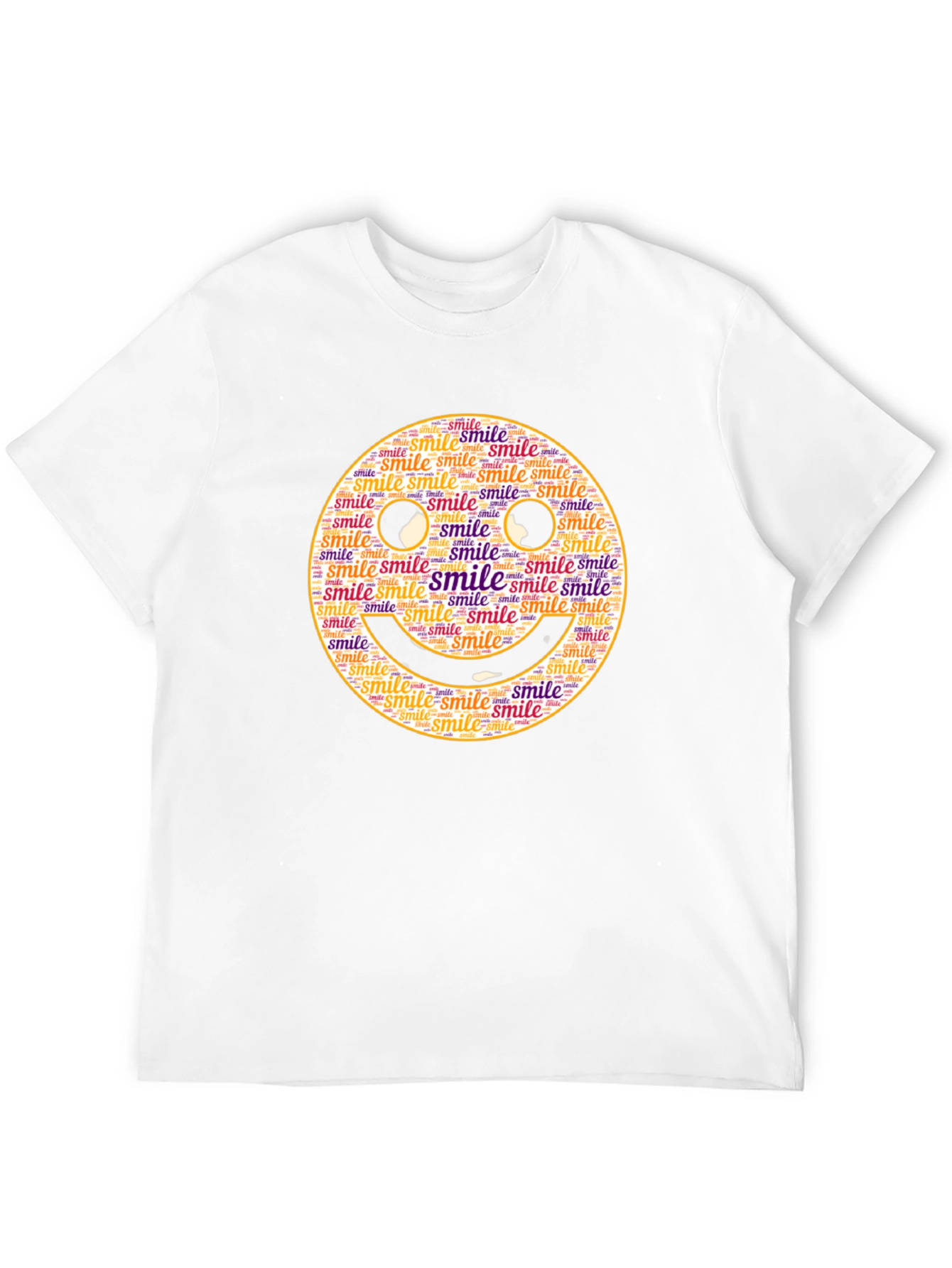 Smiley Face Word Art Black T-Shirt