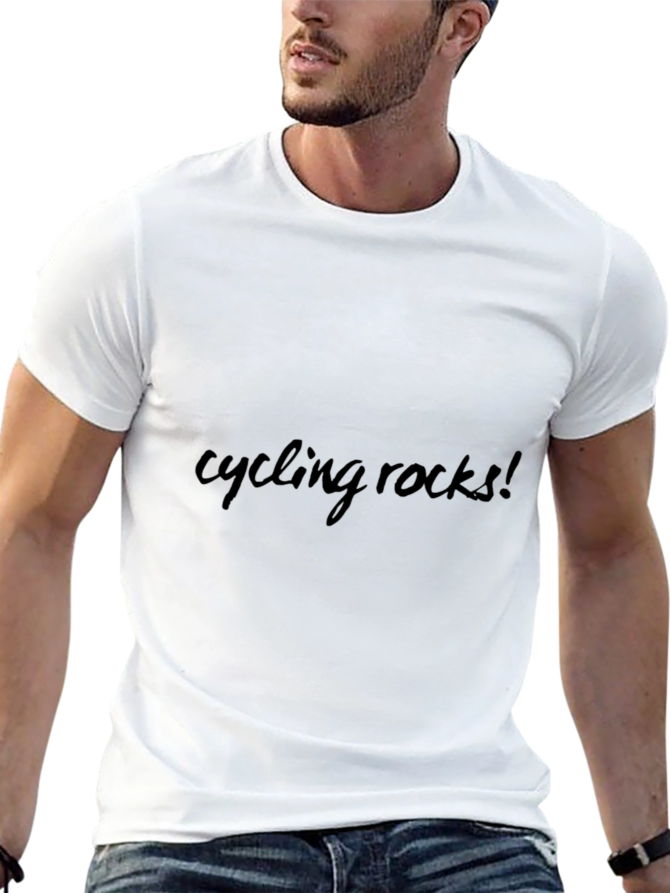 Cycling Rocks! Black Graphic Tee Shirt