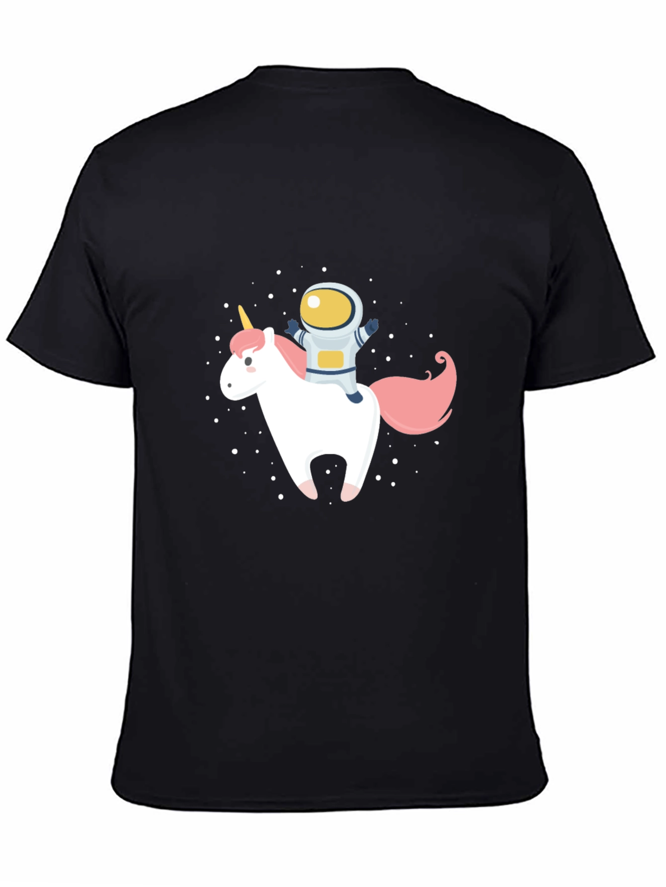 Astronaut Unicorn Graphic Black T-Shirt