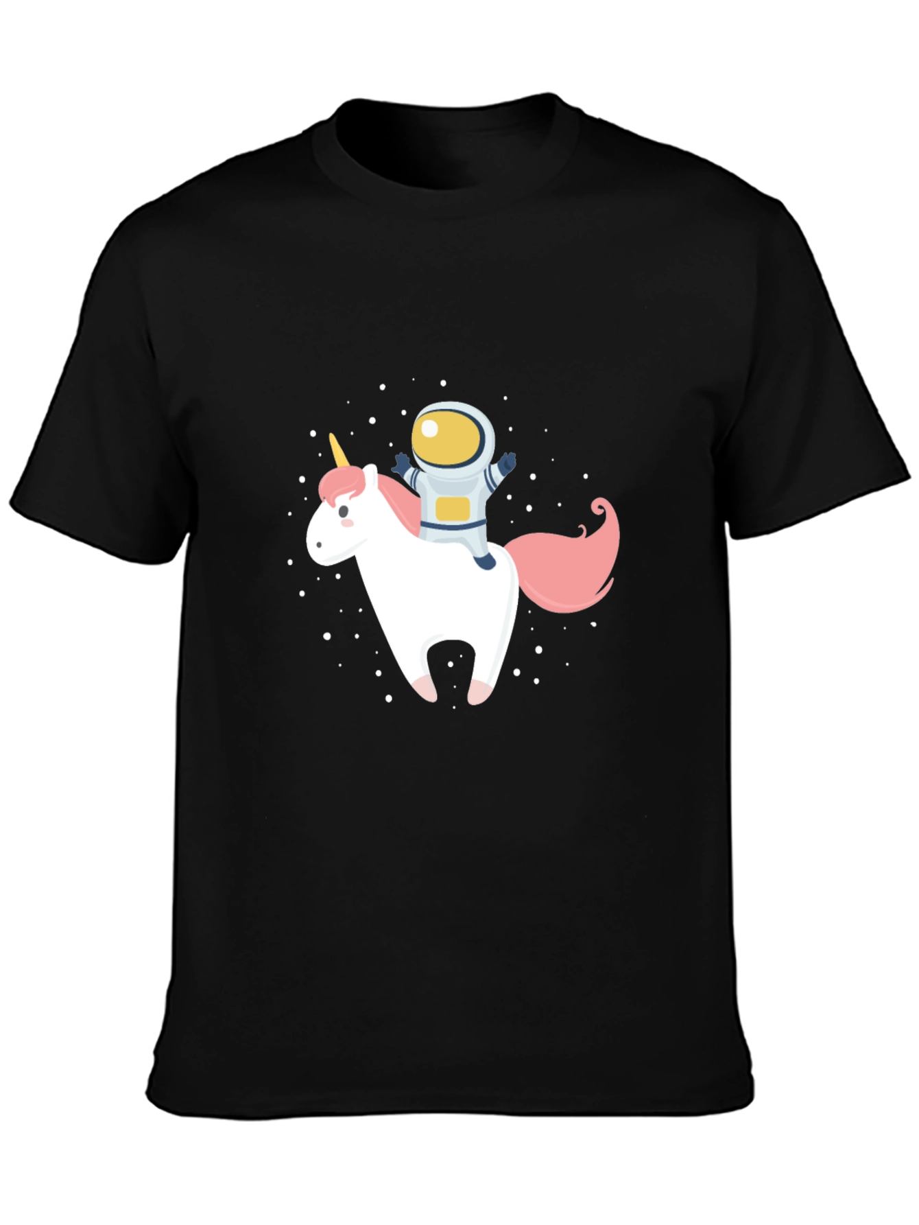 Astronaut Unicorn Graphic Black T-Shirt