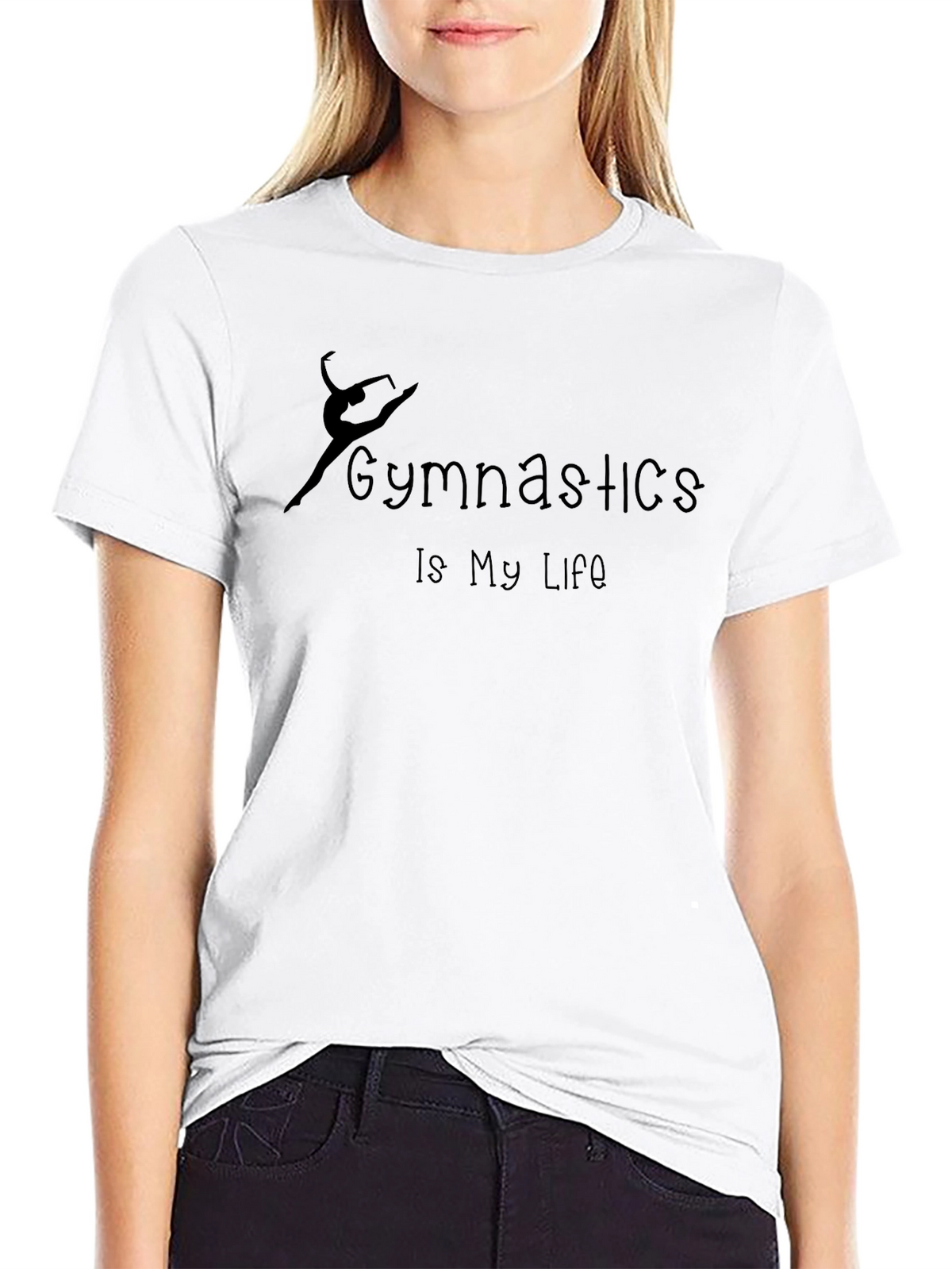 Gymnastics Is My Life Black Graphic T-Shirt