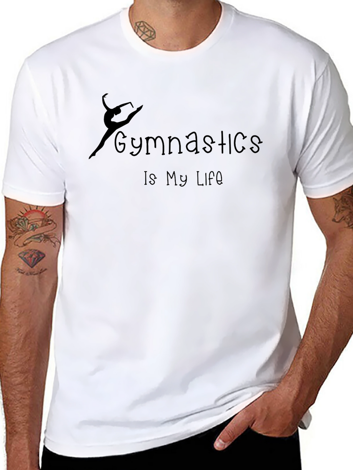 Gymnastics Is My Life Black Graphic T-Shirt