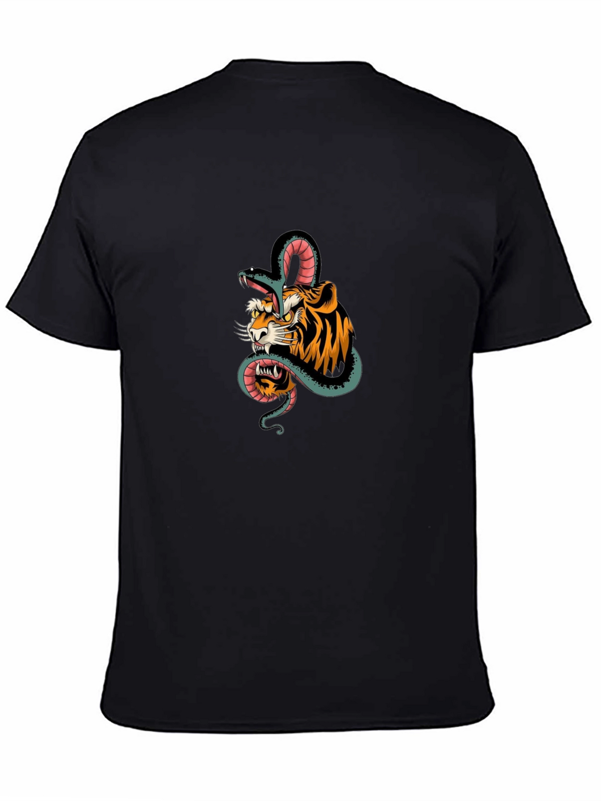 Tiger & Snake Graphic Black Tee