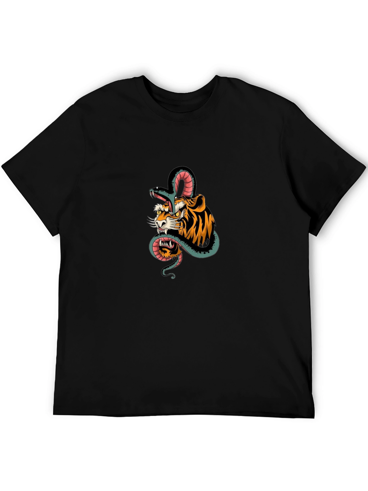 Tiger & Snake Graphic Black Tee