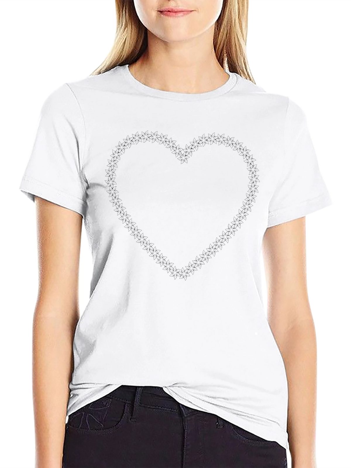 Mens Black Heart Graphic T-Shirt