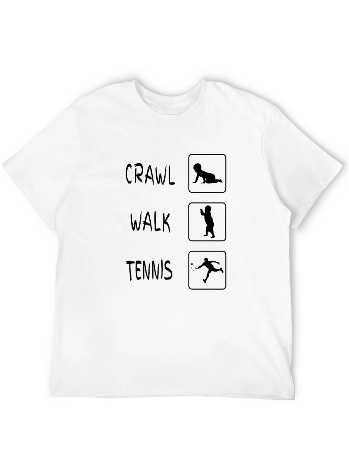 Crawl Walk Tennis Black Graphic Tee