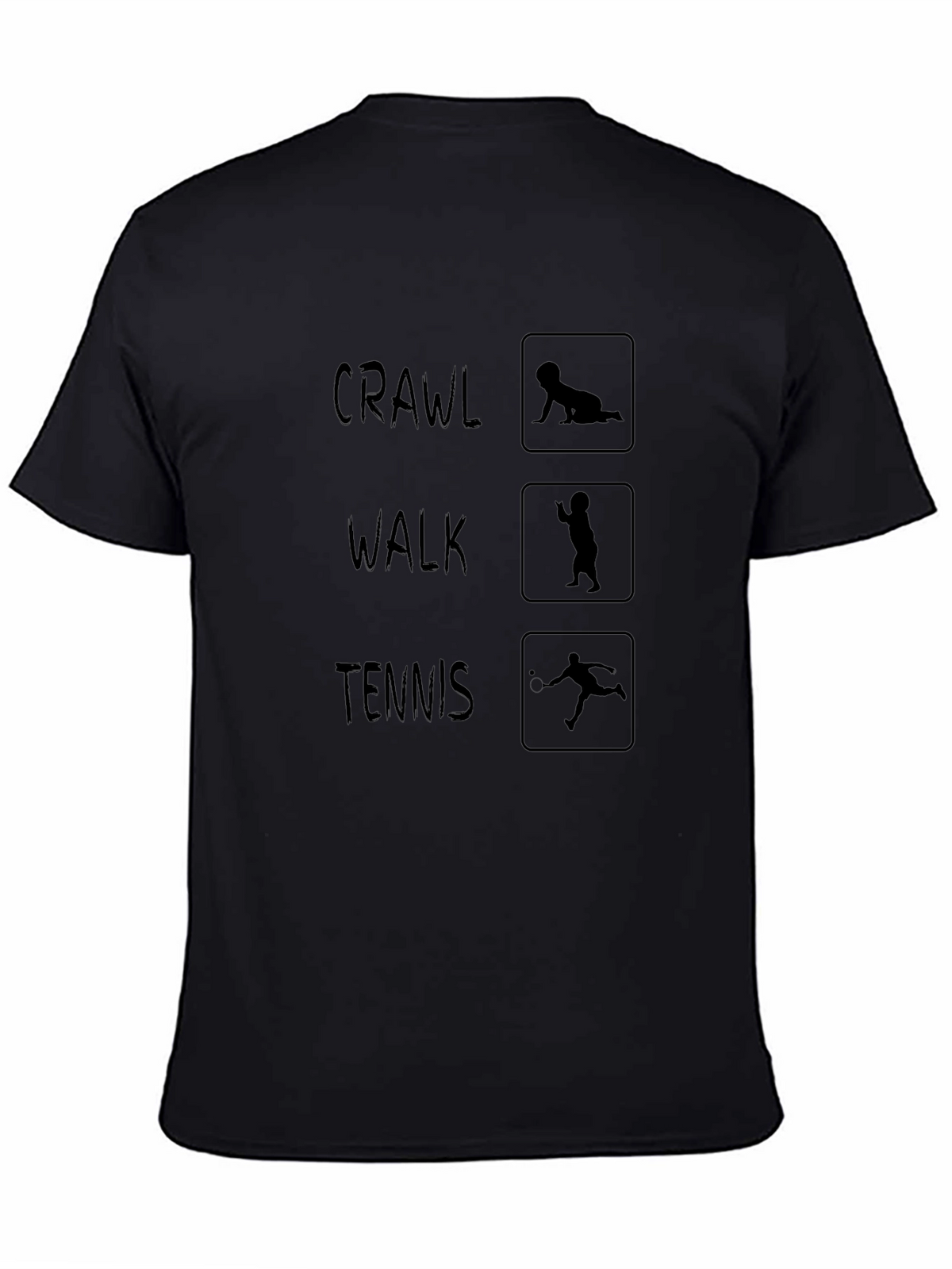 Crawl Walk Tennis Black Graphic Tee