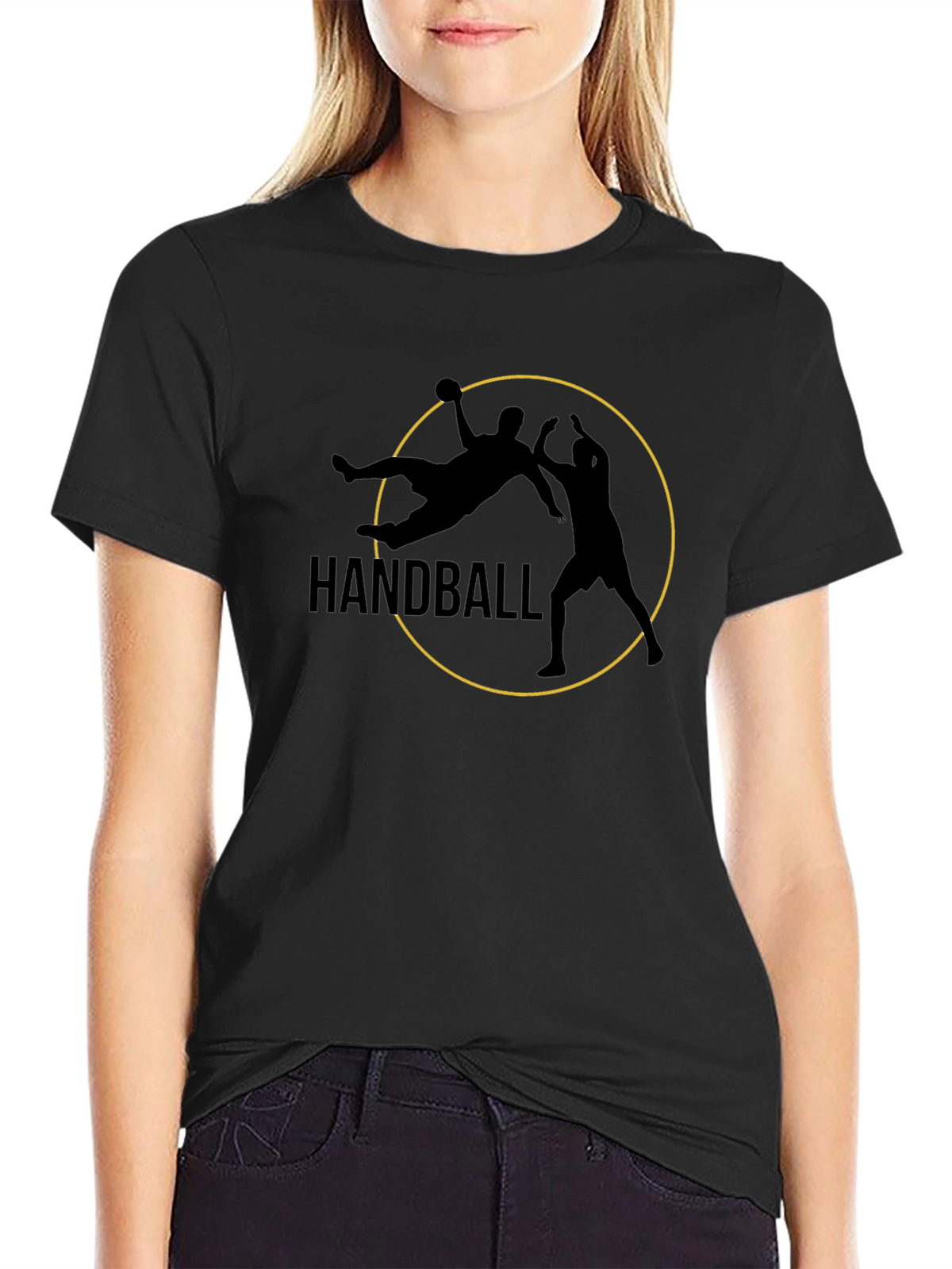 Handball Graphic Tee - Black Sports T-Shirt