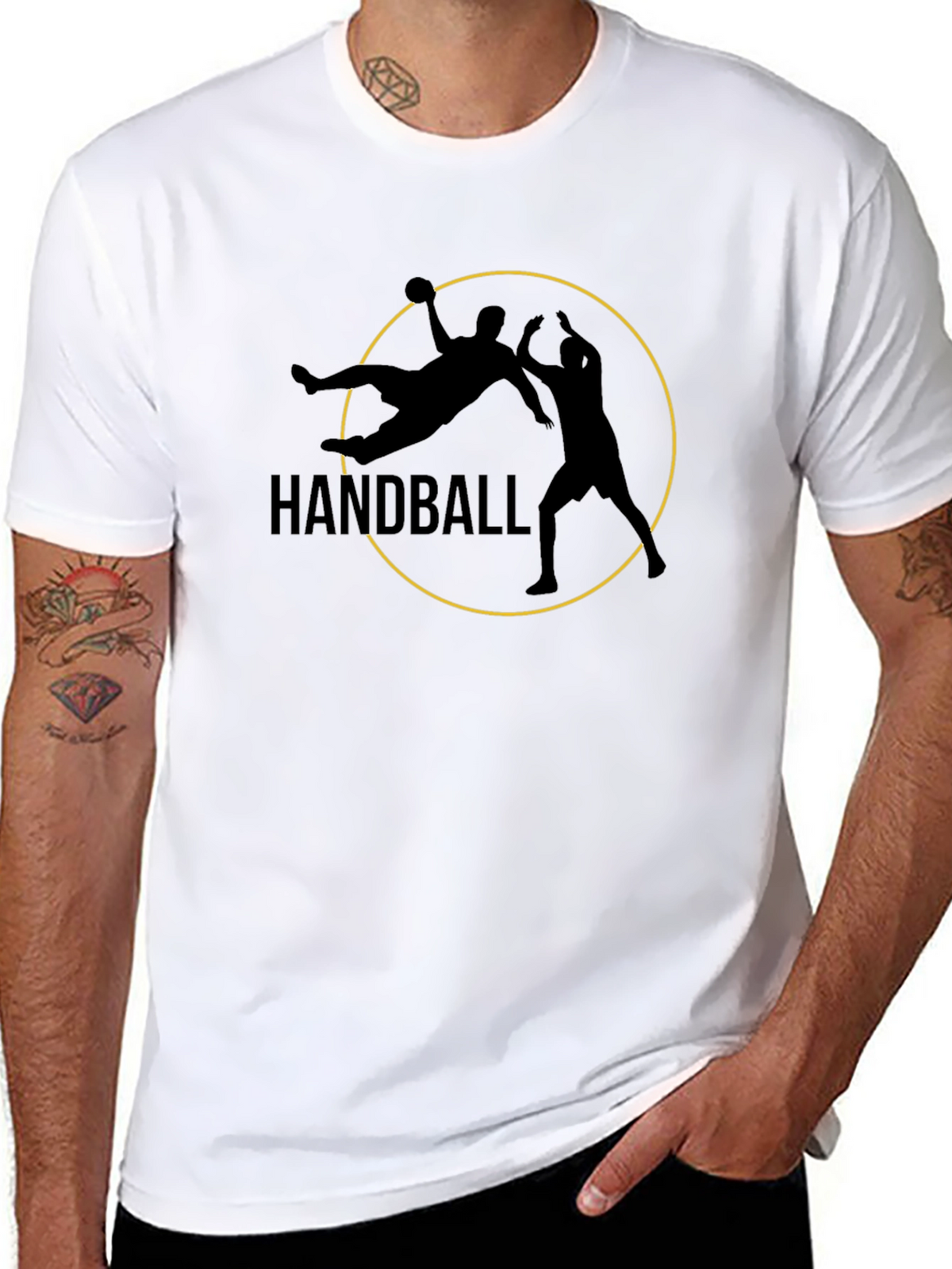 Handball Graphic Tee - Black Sports T-Shirt