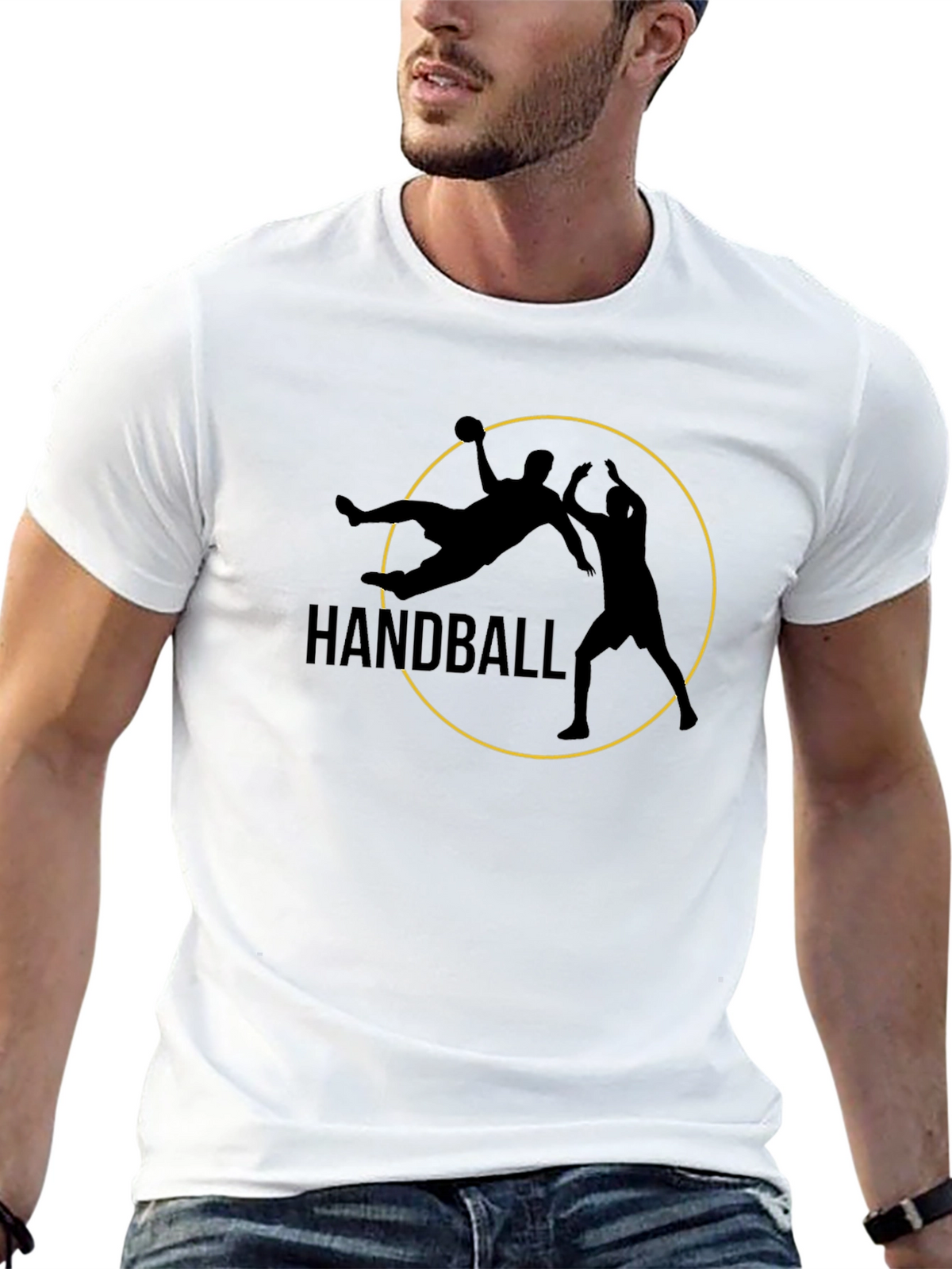 Handball Graphic Tee - Black Sports T-Shirt