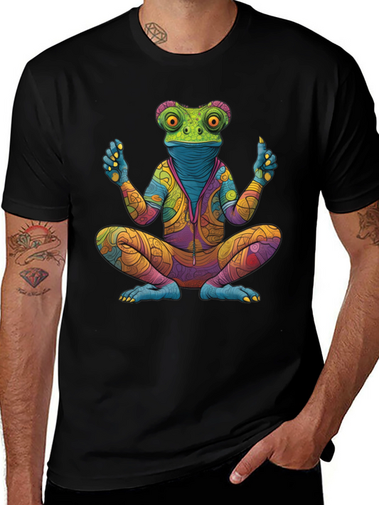 Zen Frog Graphic Tee - Meditating Amphibian T-Shirt