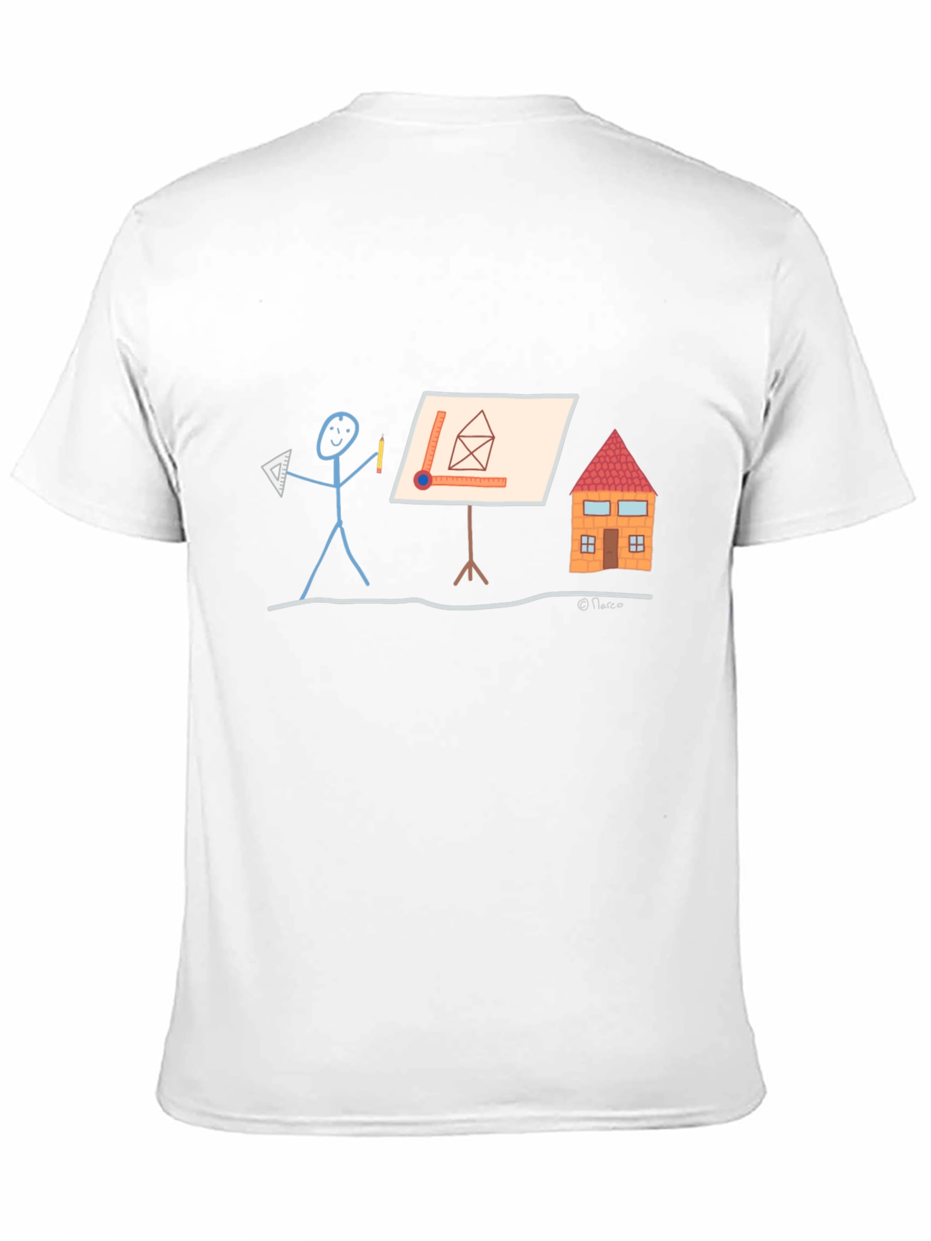 Architect Stick Figure Graphic Tee - Black