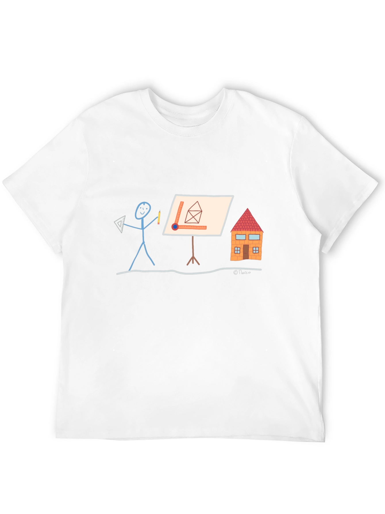 Architect Stick Figure Graphic Tee - Black