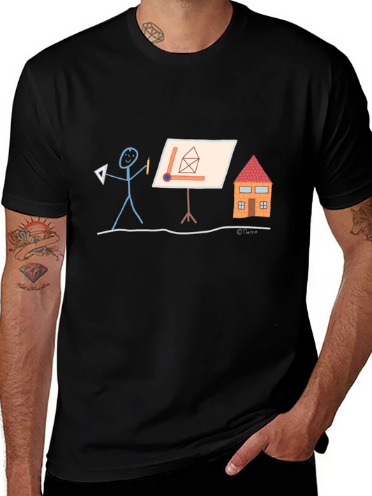 Architect Stick Figure Graphic Tee - Black