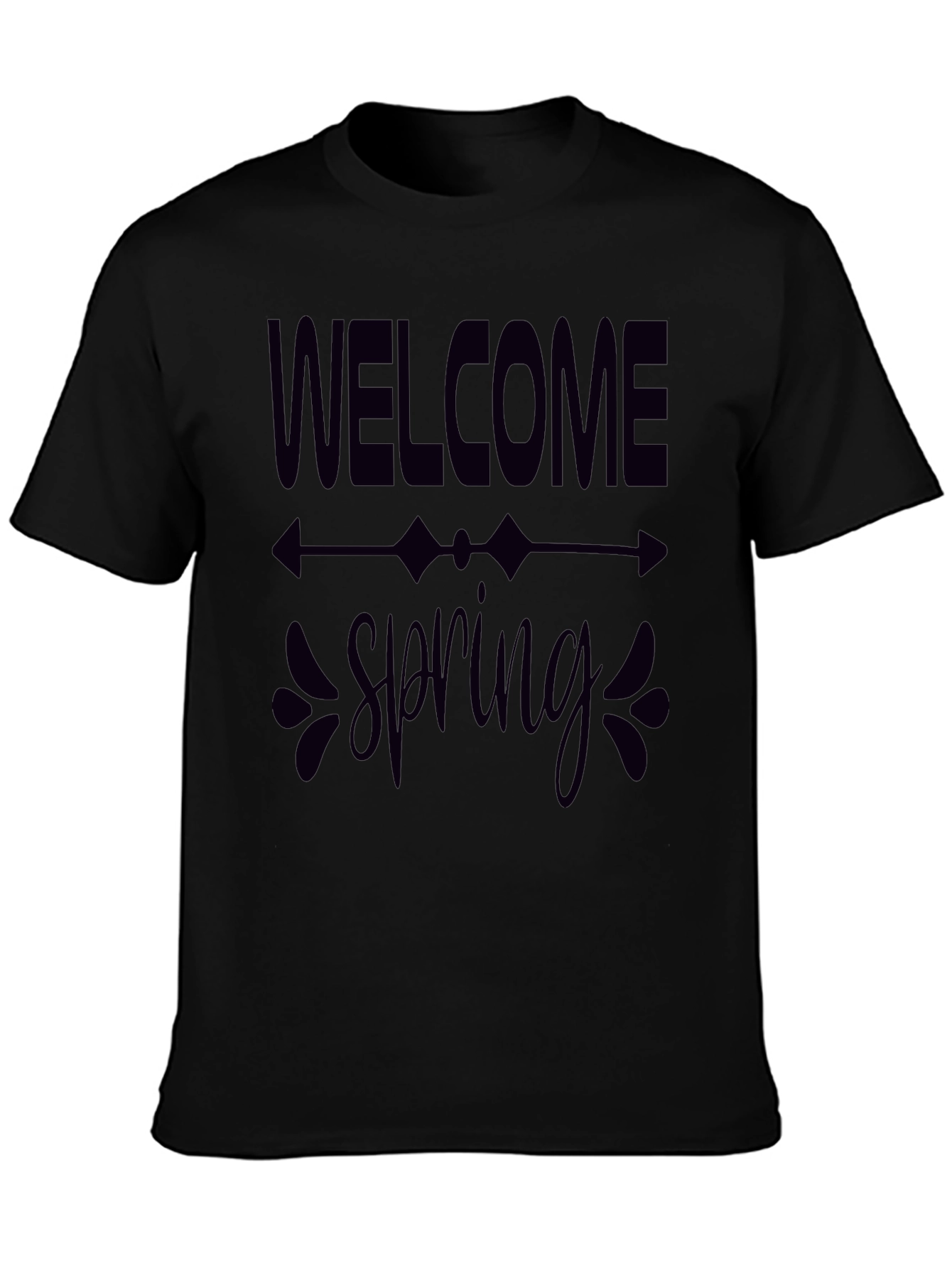 Welcome Spring Graphic Tee - Black