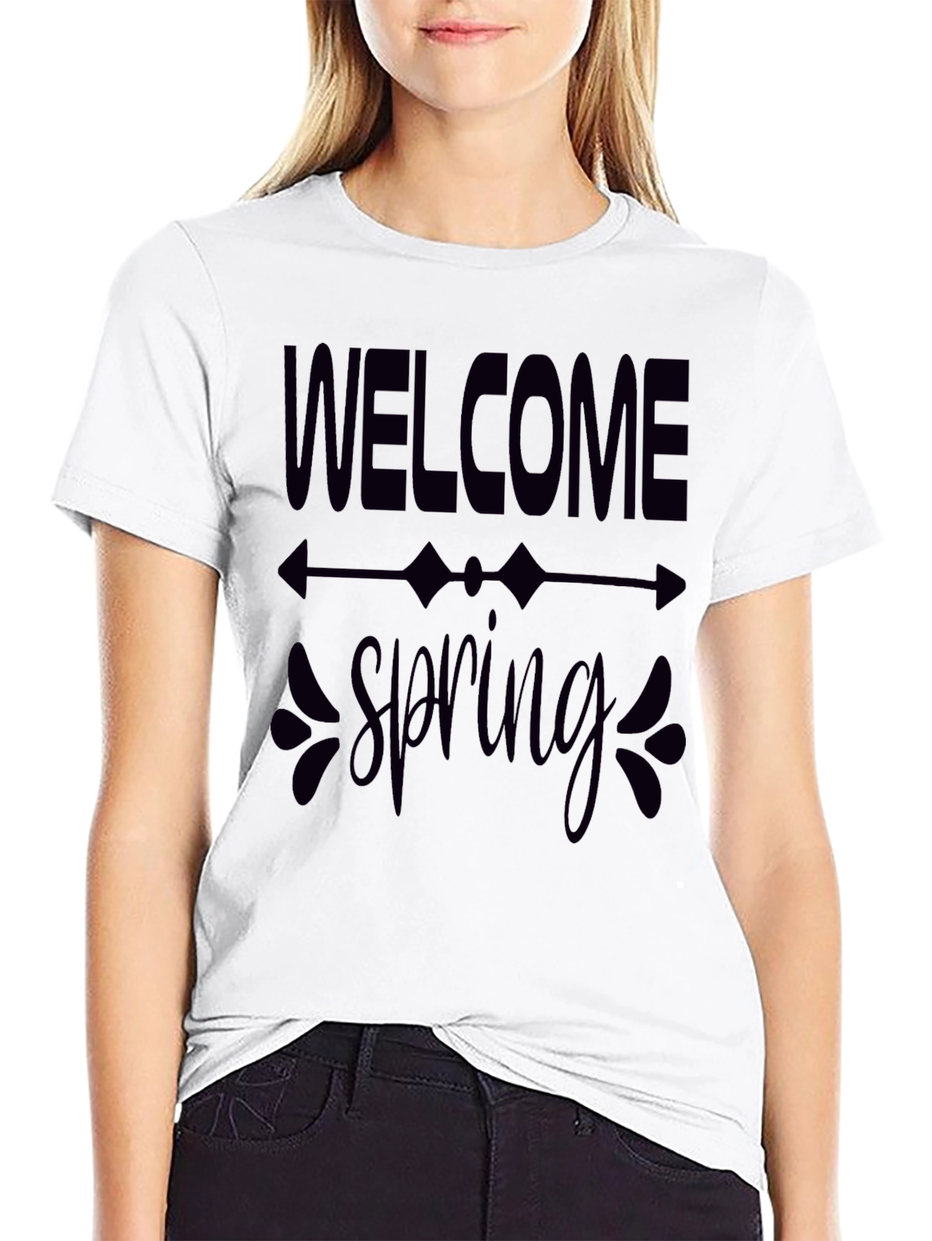 Welcome Spring Graphic Tee - Black