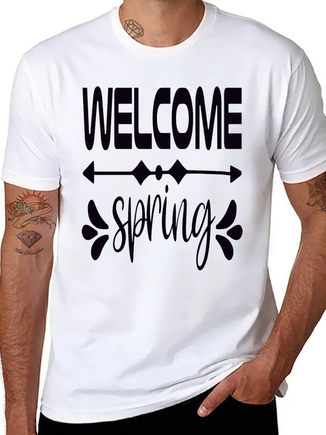 Welcome Spring Graphic Tee - Black