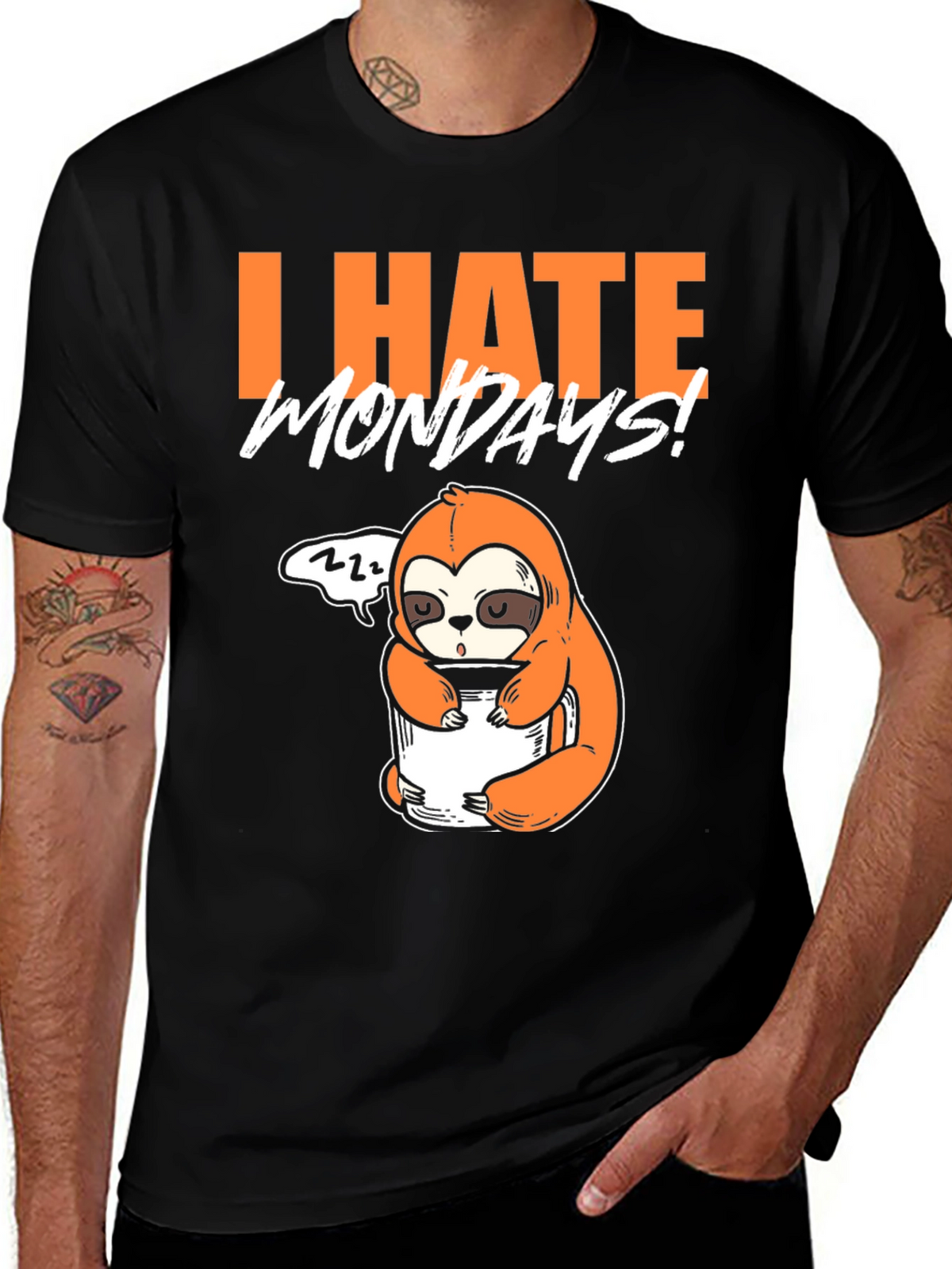 I Hate Mondays Sloth T-Shirt - Funny Graphic Tee