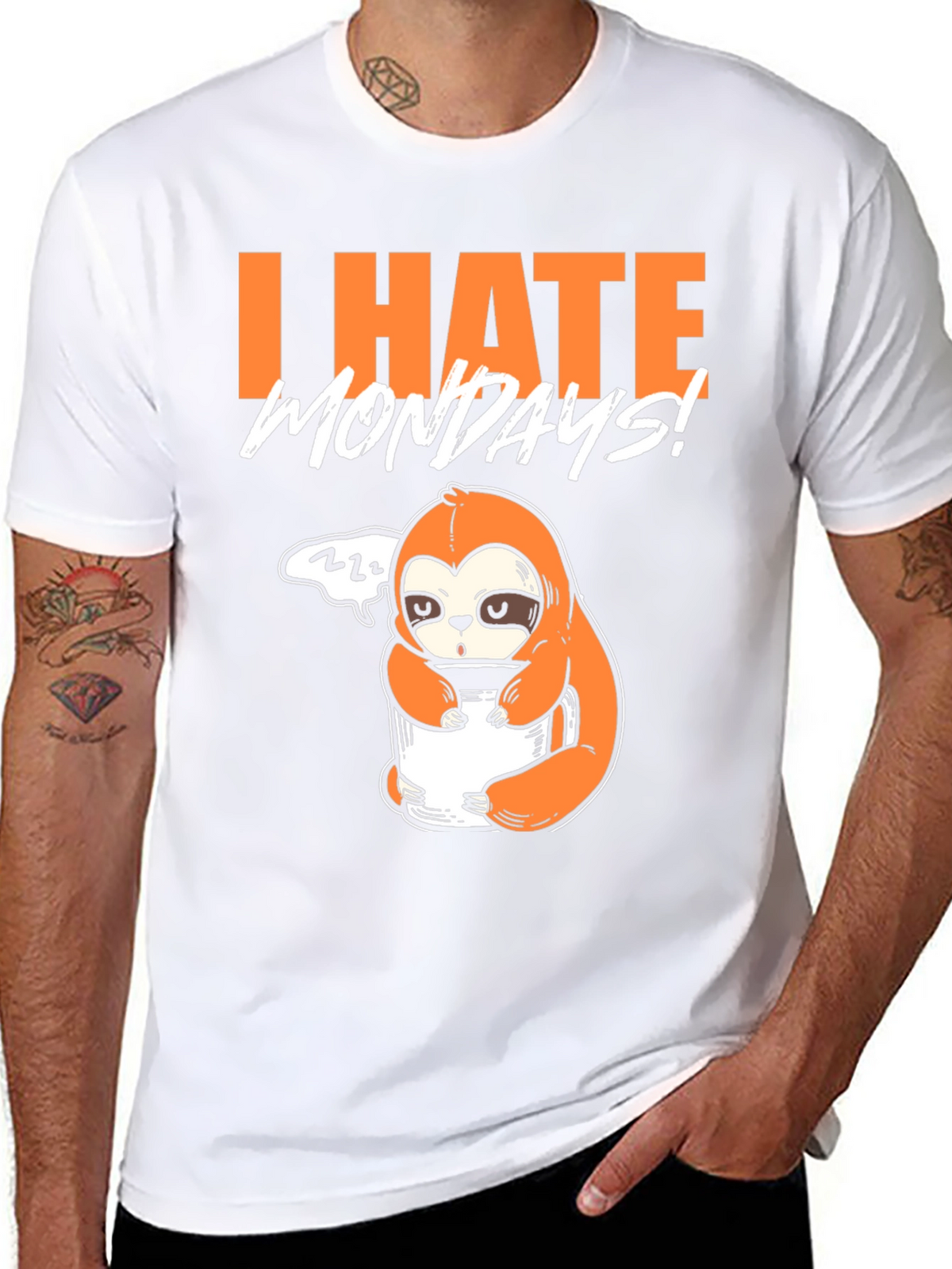 I Hate Mondays Sloth T-Shirt - Funny Graphic Tee