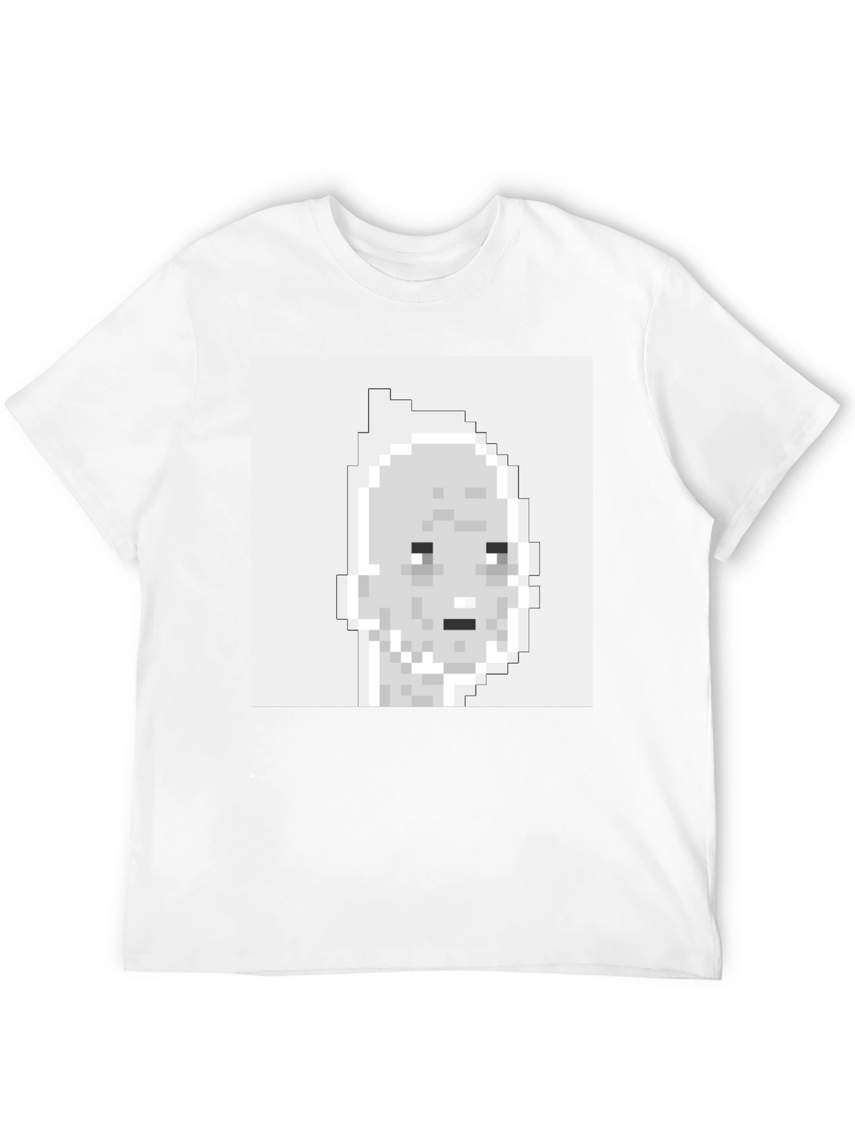Pixelated Face Graphic T-Shirt - Black