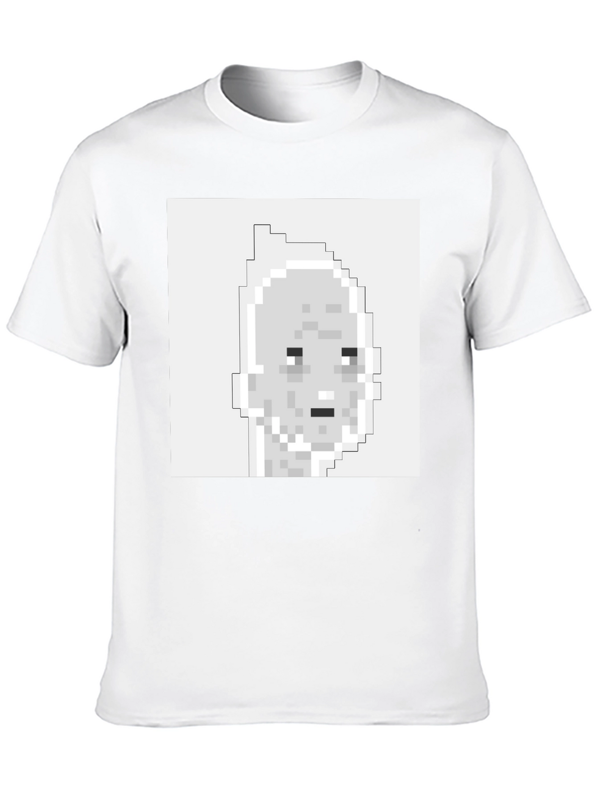 Pixelated Face Graphic T-Shirt - Black