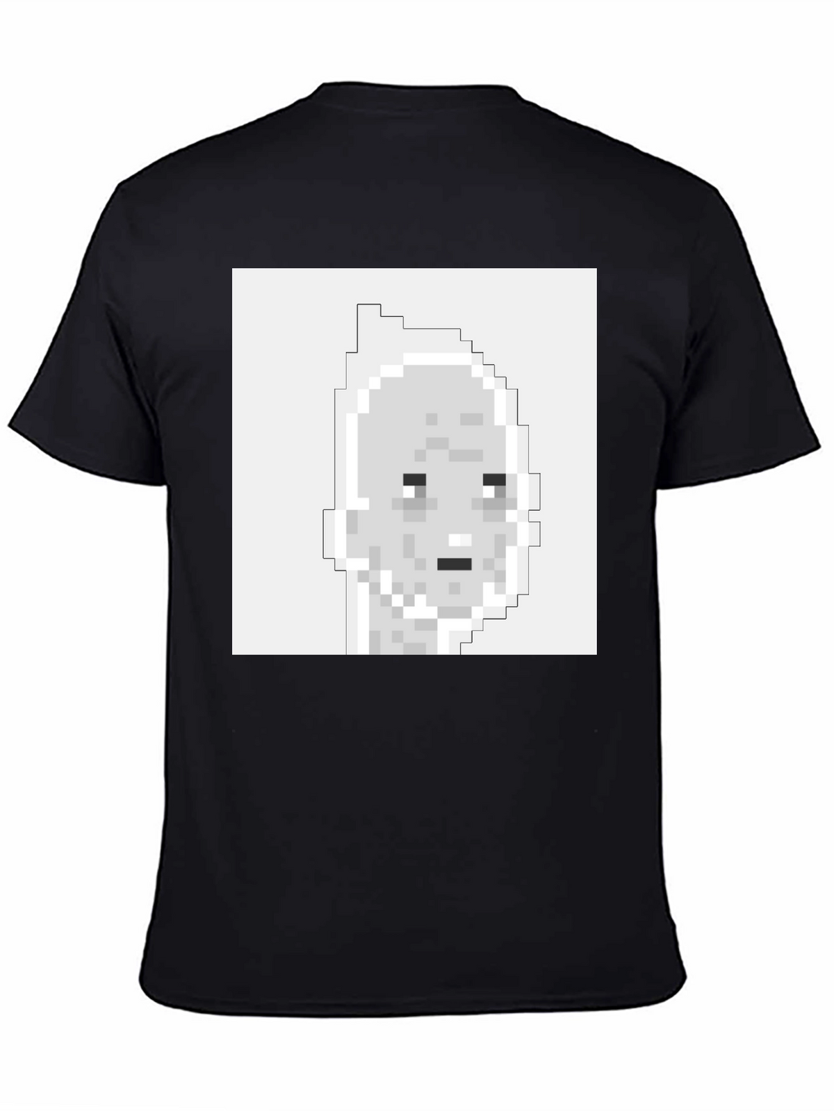 Pixelated Face Graphic T-Shirt - Black